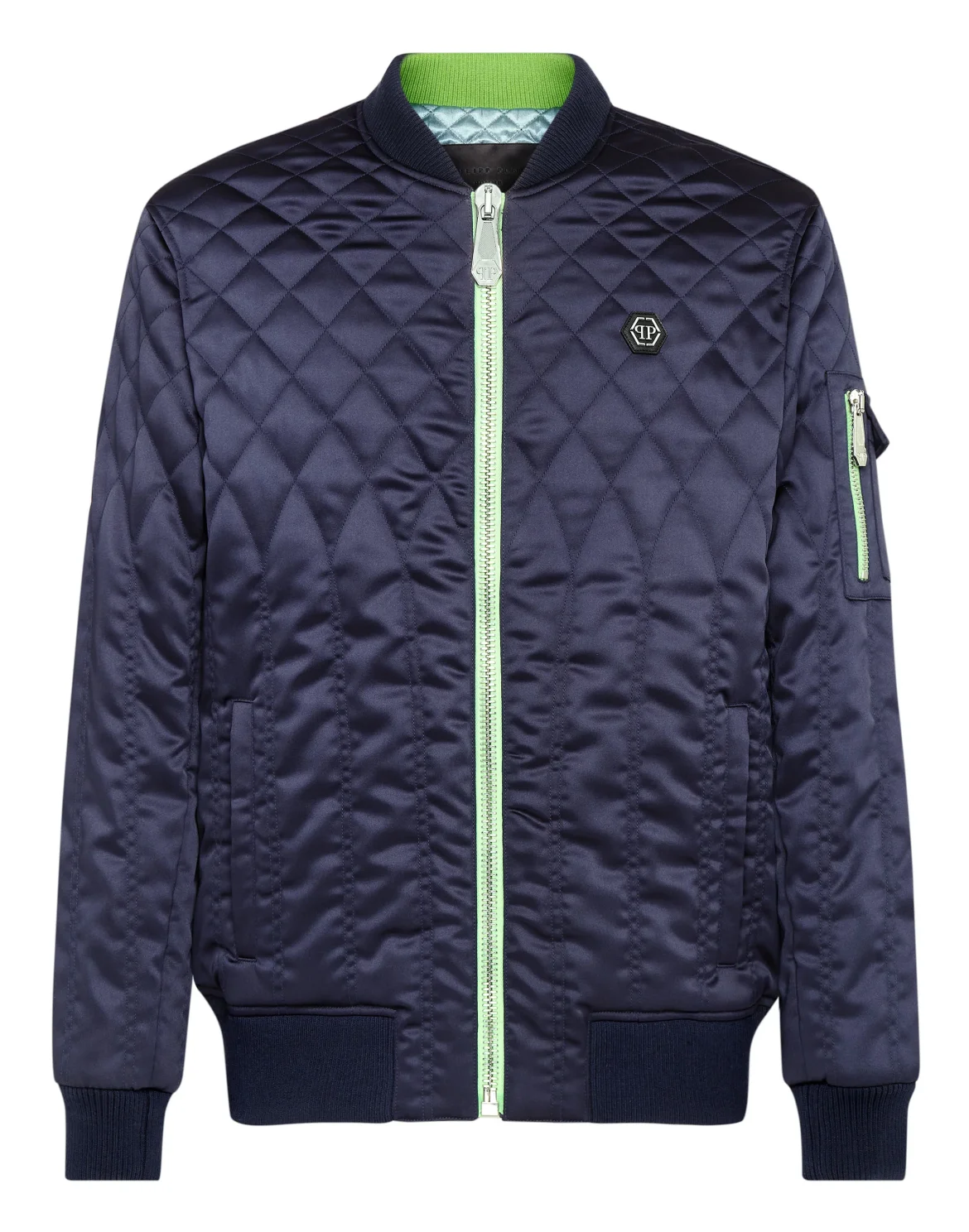 Quilted Nylon Bomber Iconic Plein, цвет: Синий