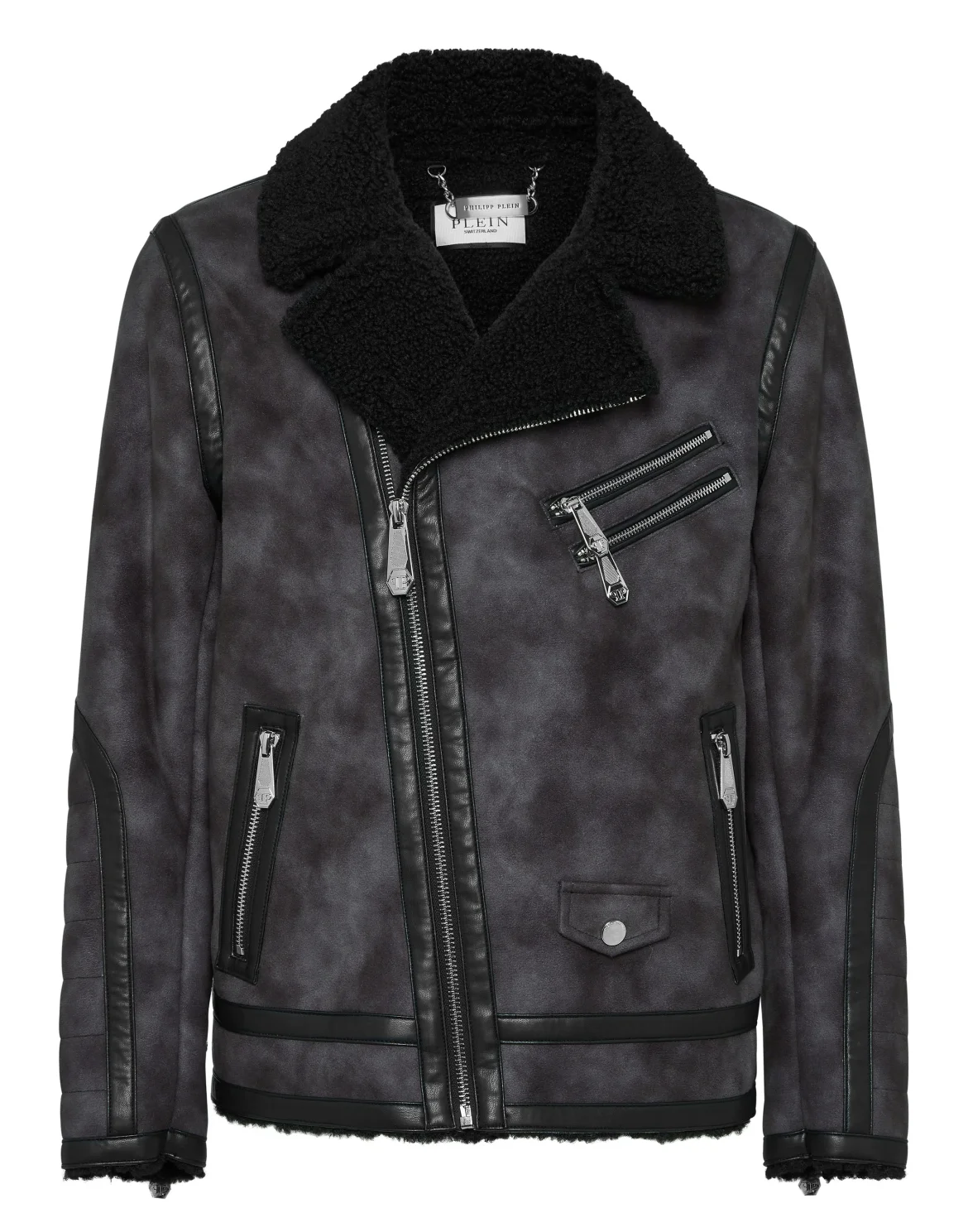 Biker Jacket Iconic Plein, цвет: Черный
