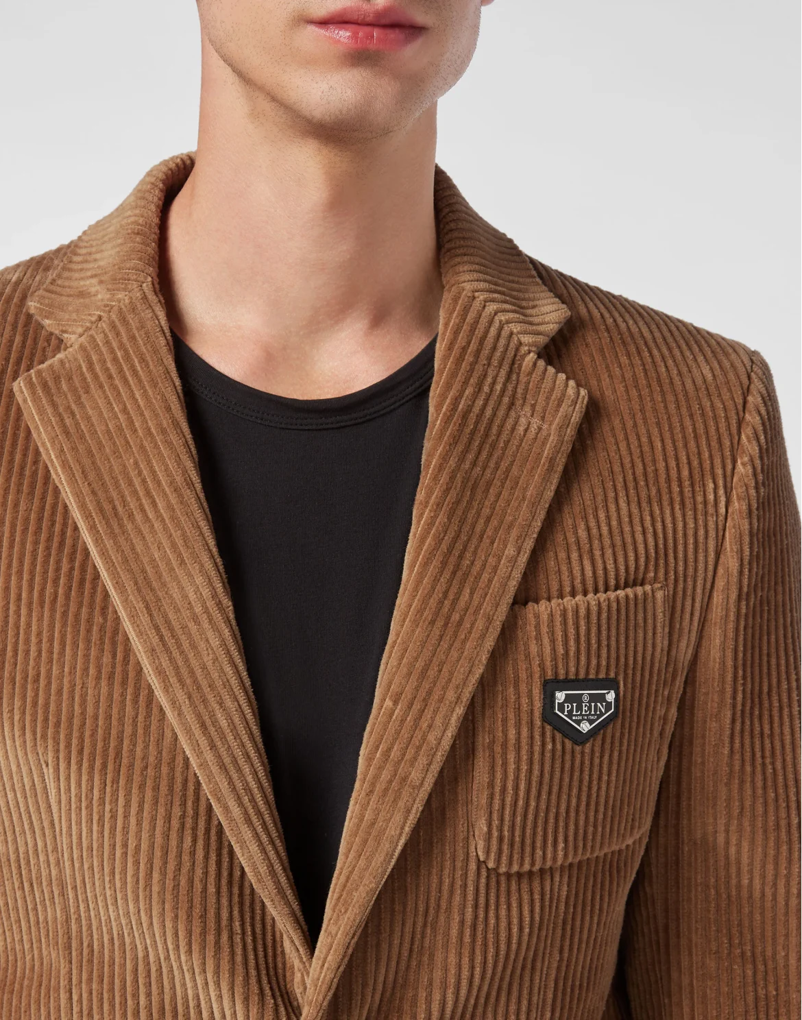 Corduroy Blazer Gigolò Fit Iconic Plein, цвет: Бежевый