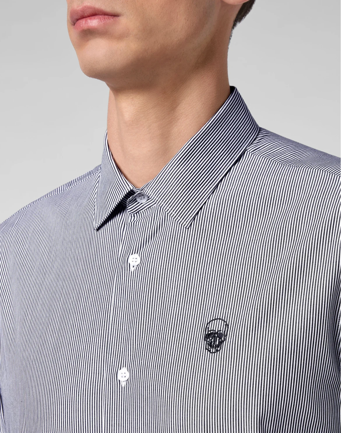 Shirt Playboy Fit Pinstripe Plein, цвет: Черный