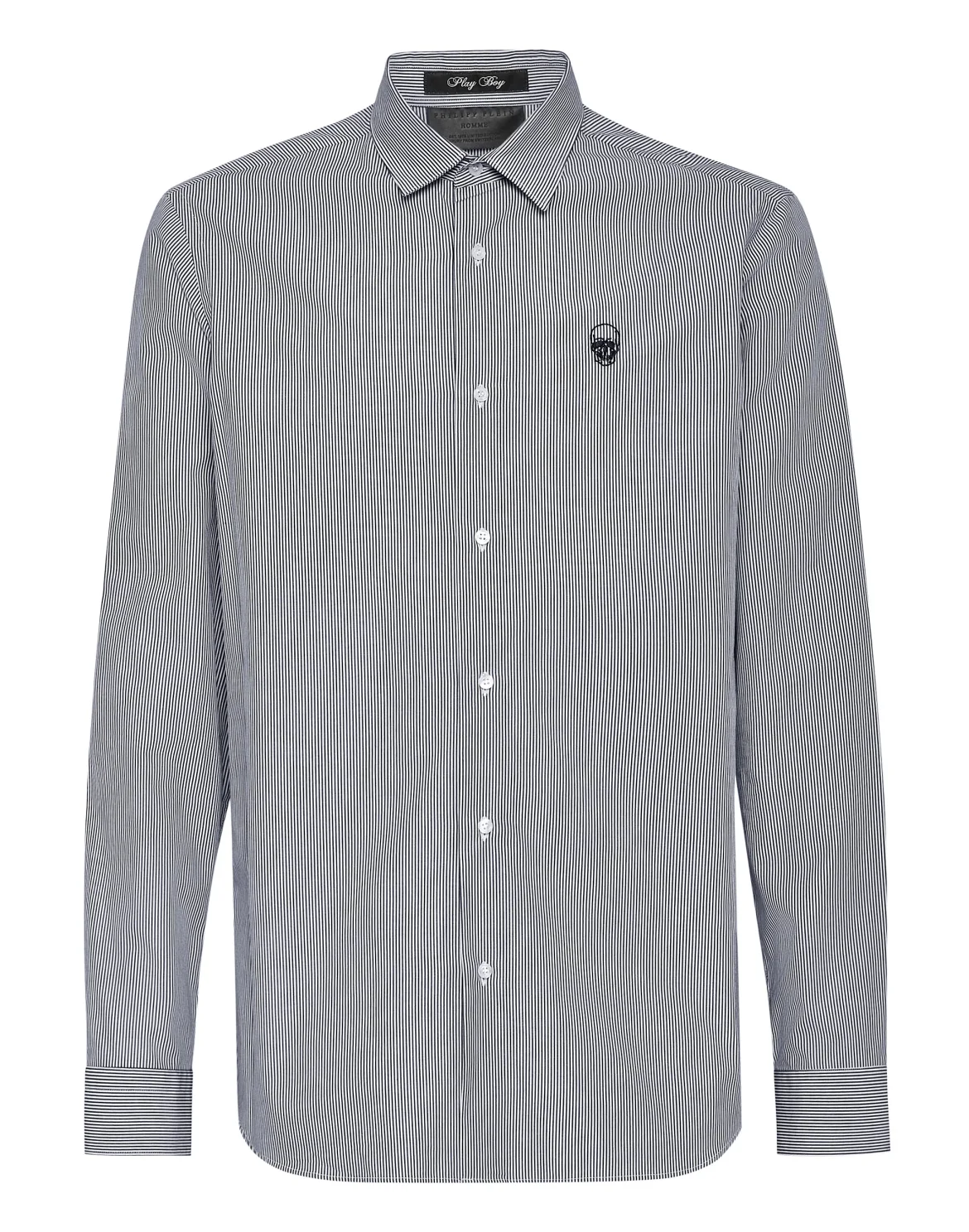 Shirt Playboy Fit Pinstripe Plein, цвет: Черный