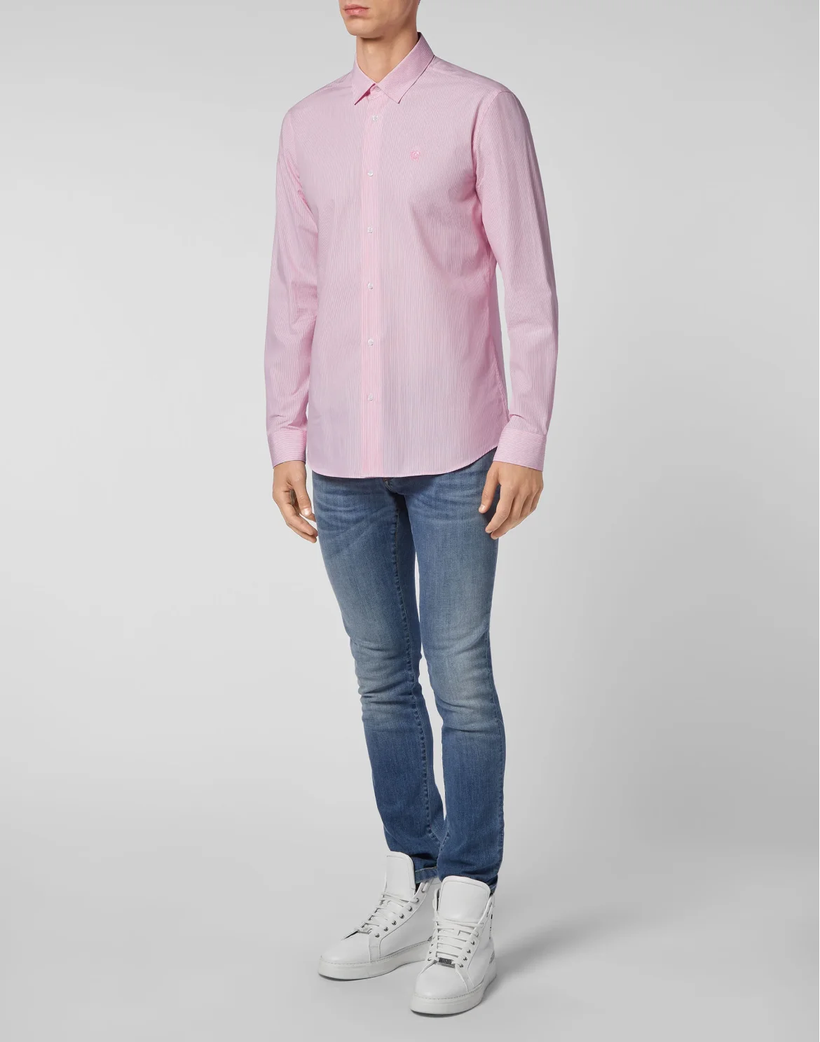 Shirt Playboy Fit Pinstripe Plein, цвет: Розовый
