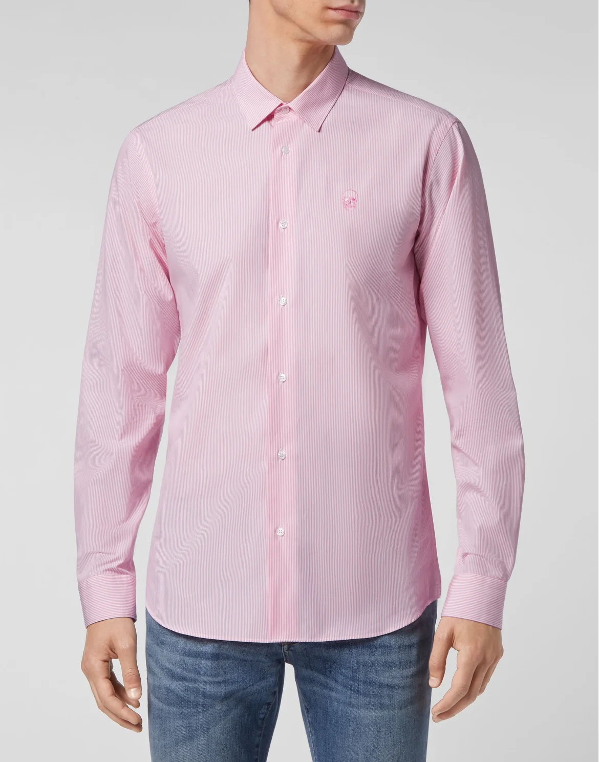 Shirt Playboy Fit Pinstripe Plein, цвет: Розовый