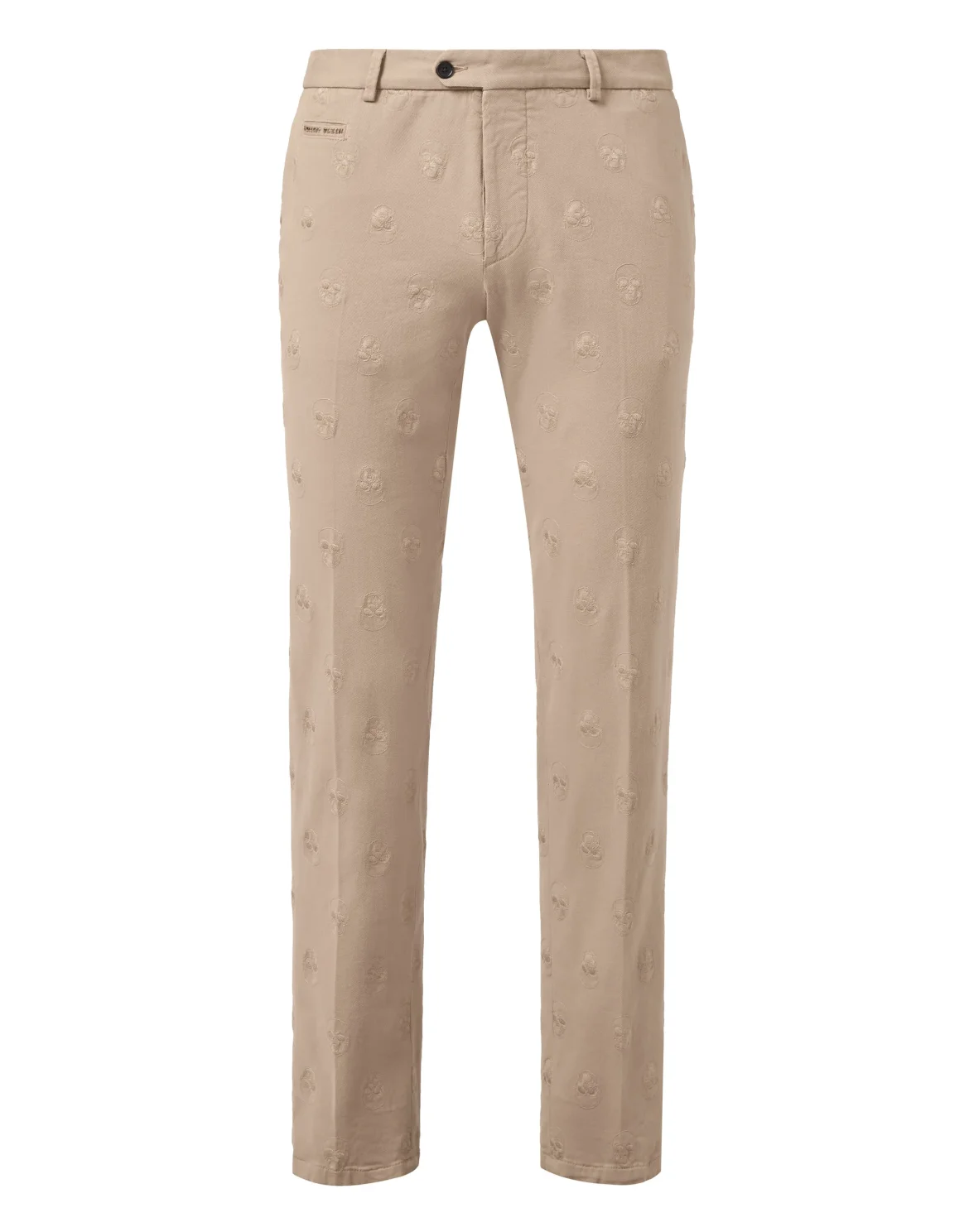 Long Trousers Embroidery Skull, цвет: Бежевый