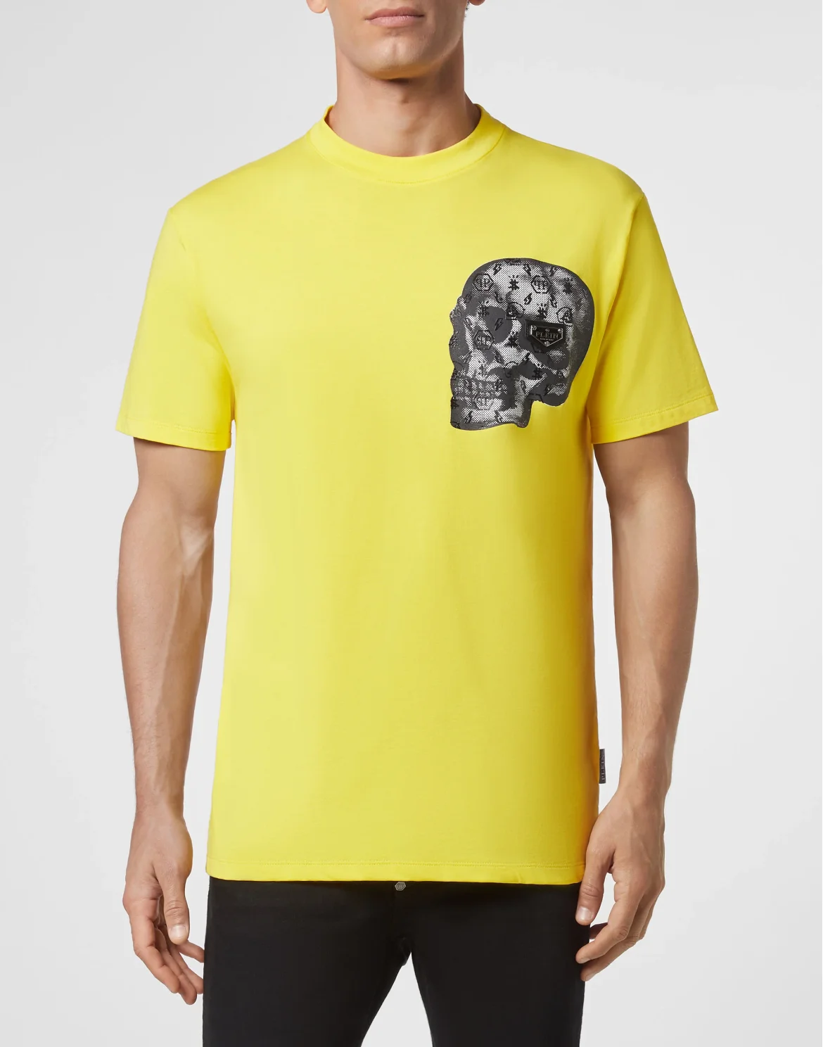 T-shirt Round Neck SS print Skull, цвет: Желтый