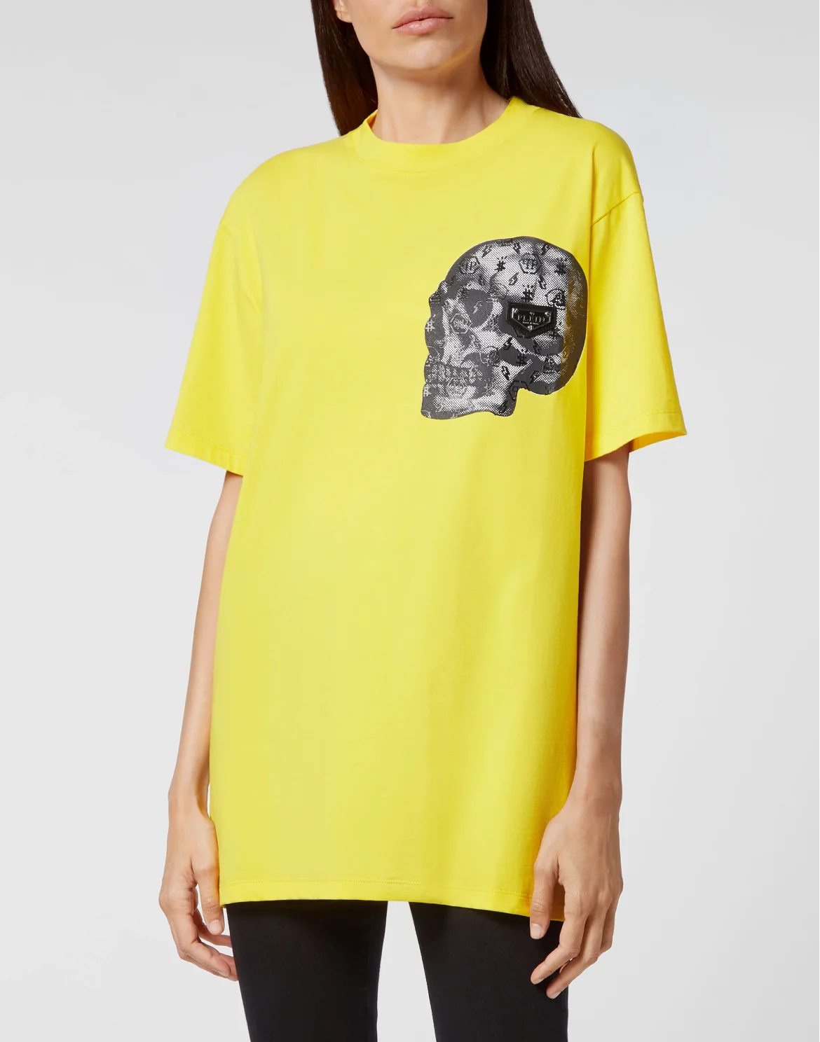T-shirt Round Neck SS print Skull, цвет: Желтый