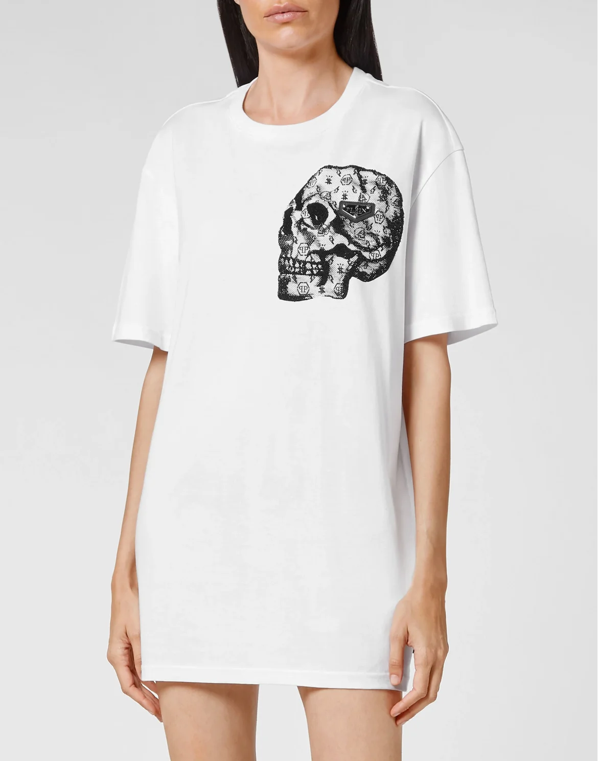T-shirt Round Neck SS stones Skull, цвет: Белый