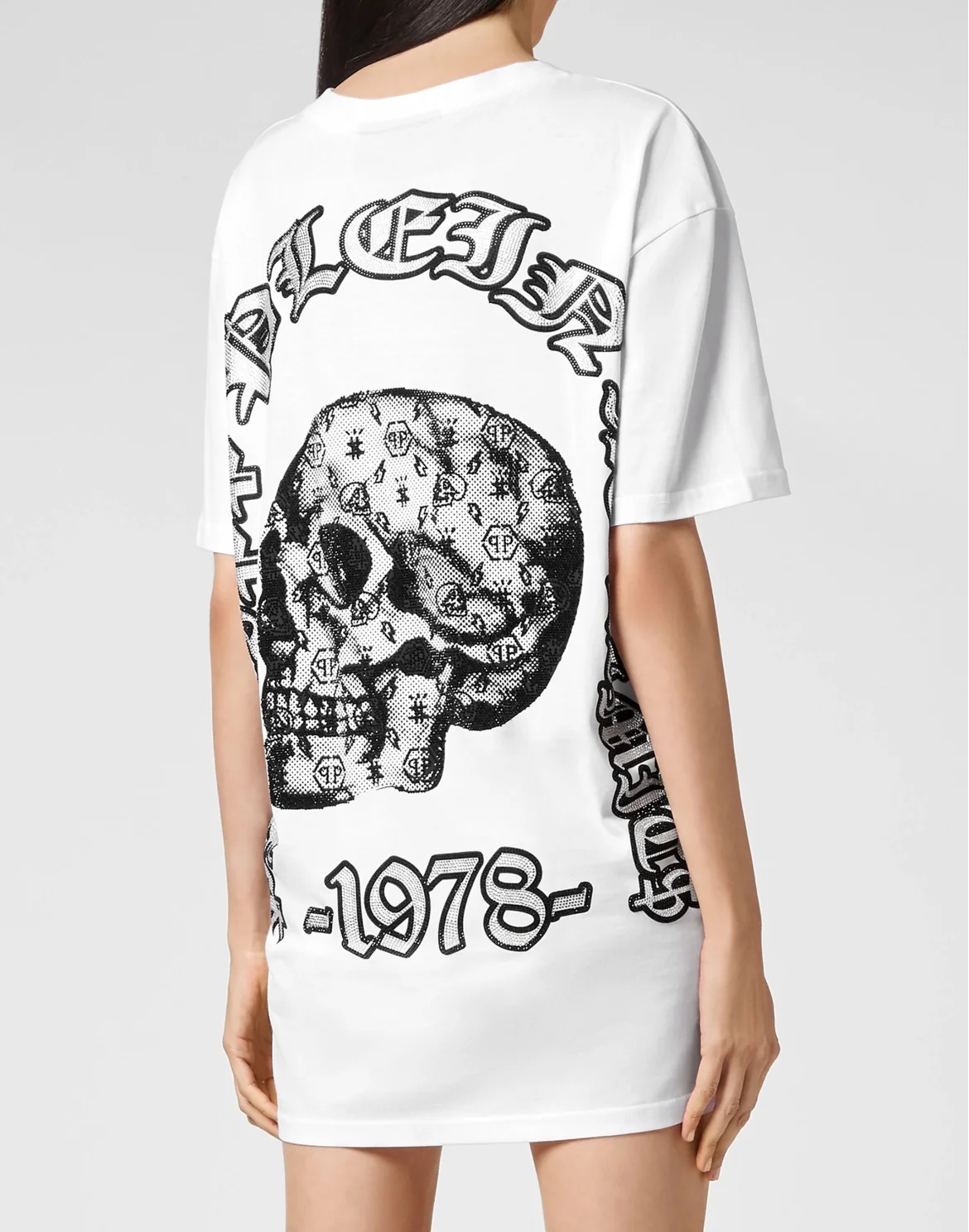 T-shirt V-Neck SS stones Philipp Plein No Limit$, цвет: Белый
