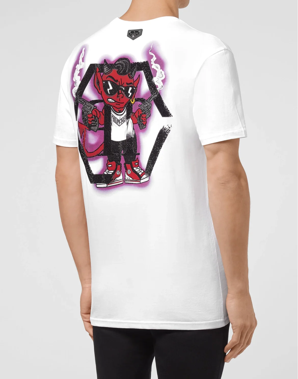 T-shirt Round Neck SS stones Bad Devil, цвет: Белый