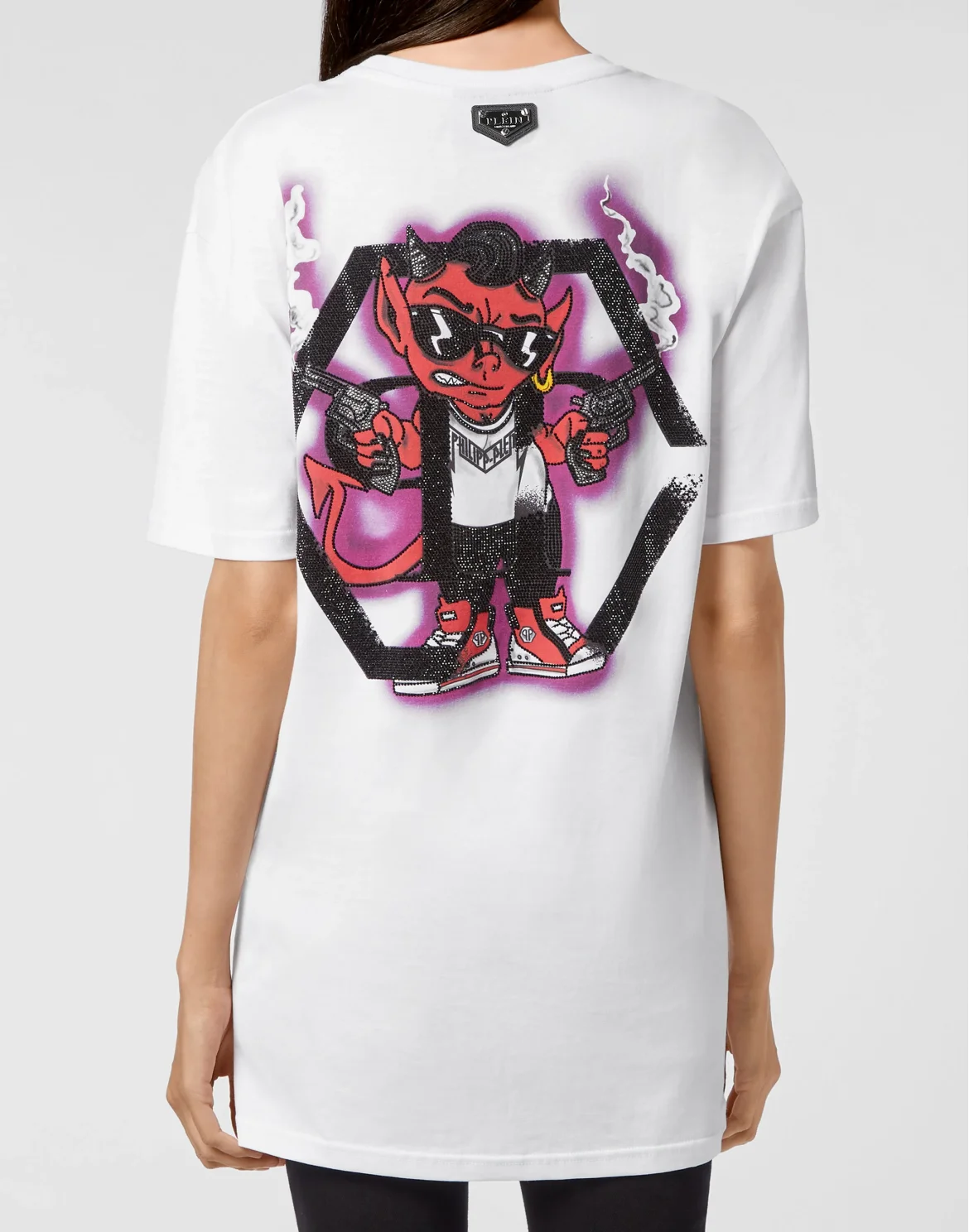 T-shirt Round Neck SS stones Bad Devil, цвет: Белый