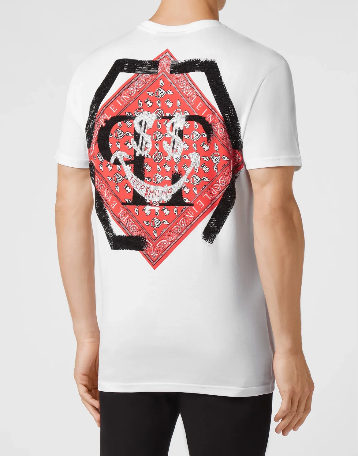 T-shirt Round Neck SS stones Keep $miling, цвет: Белый