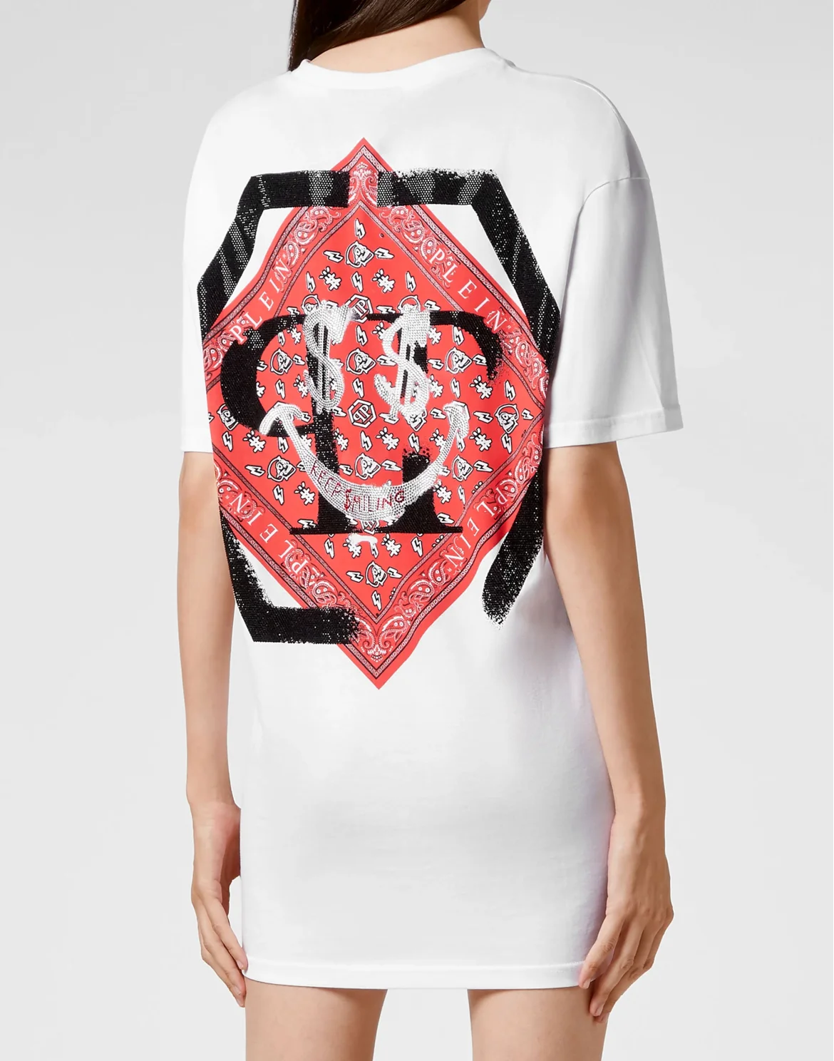 T-shirt Round Neck SS stones Keep $miling, цвет: Белый