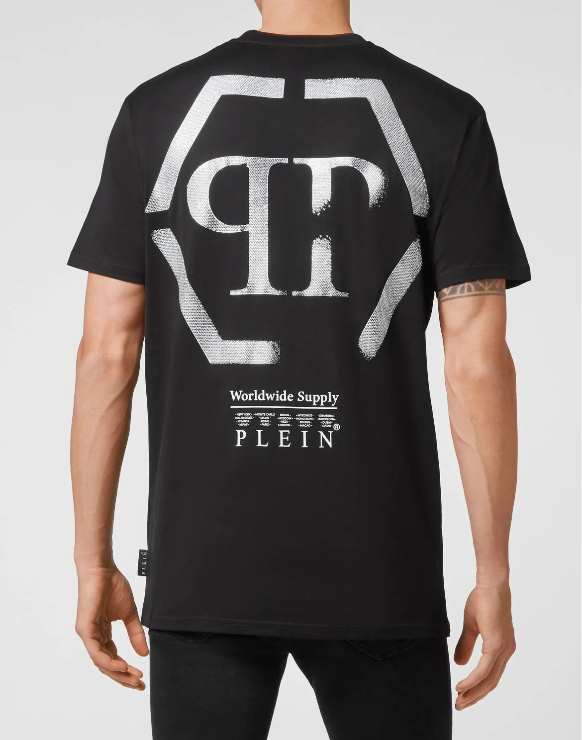 T-shirt Round Neck SS stones Hexagon, цвет: Черный