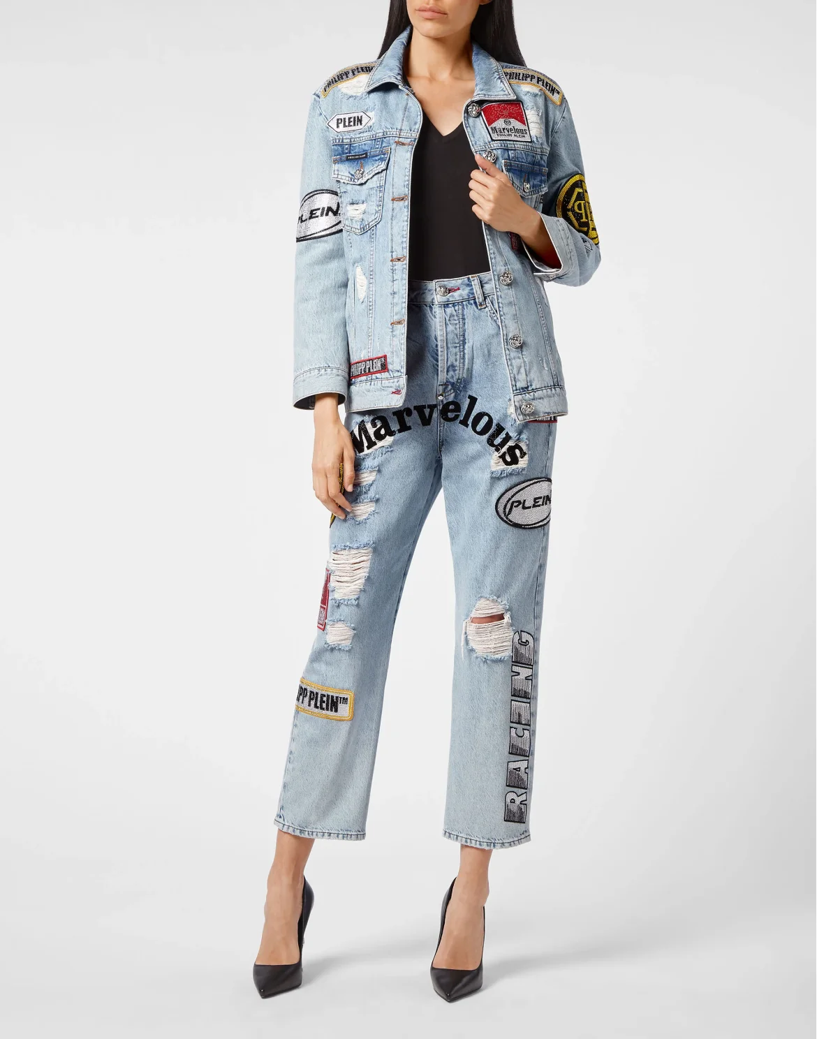 Denim Jacket stones Oversize Marvelous, цвет: Голубой