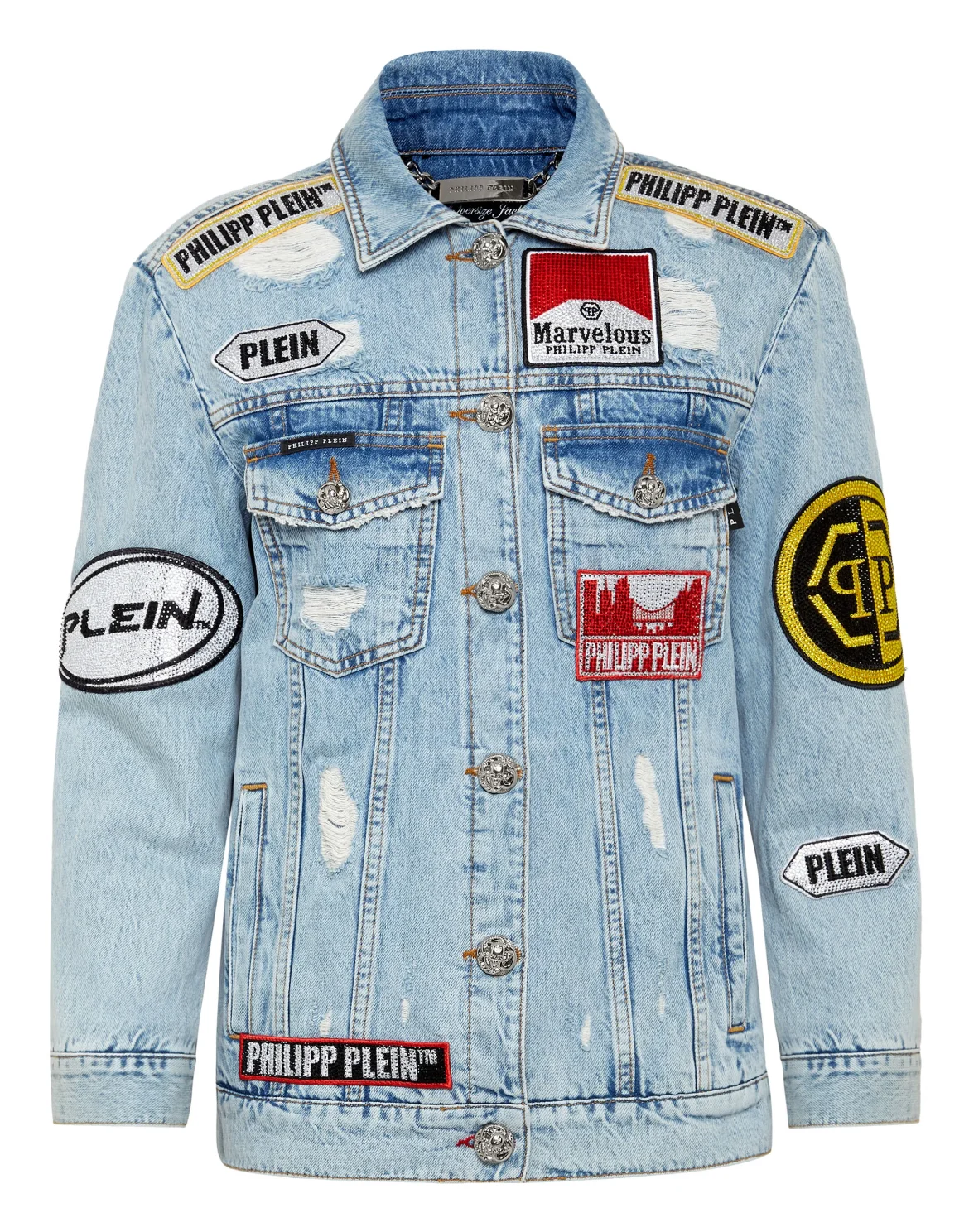 Denim Jacket stones Oversize Marvelous, цвет: Голубой