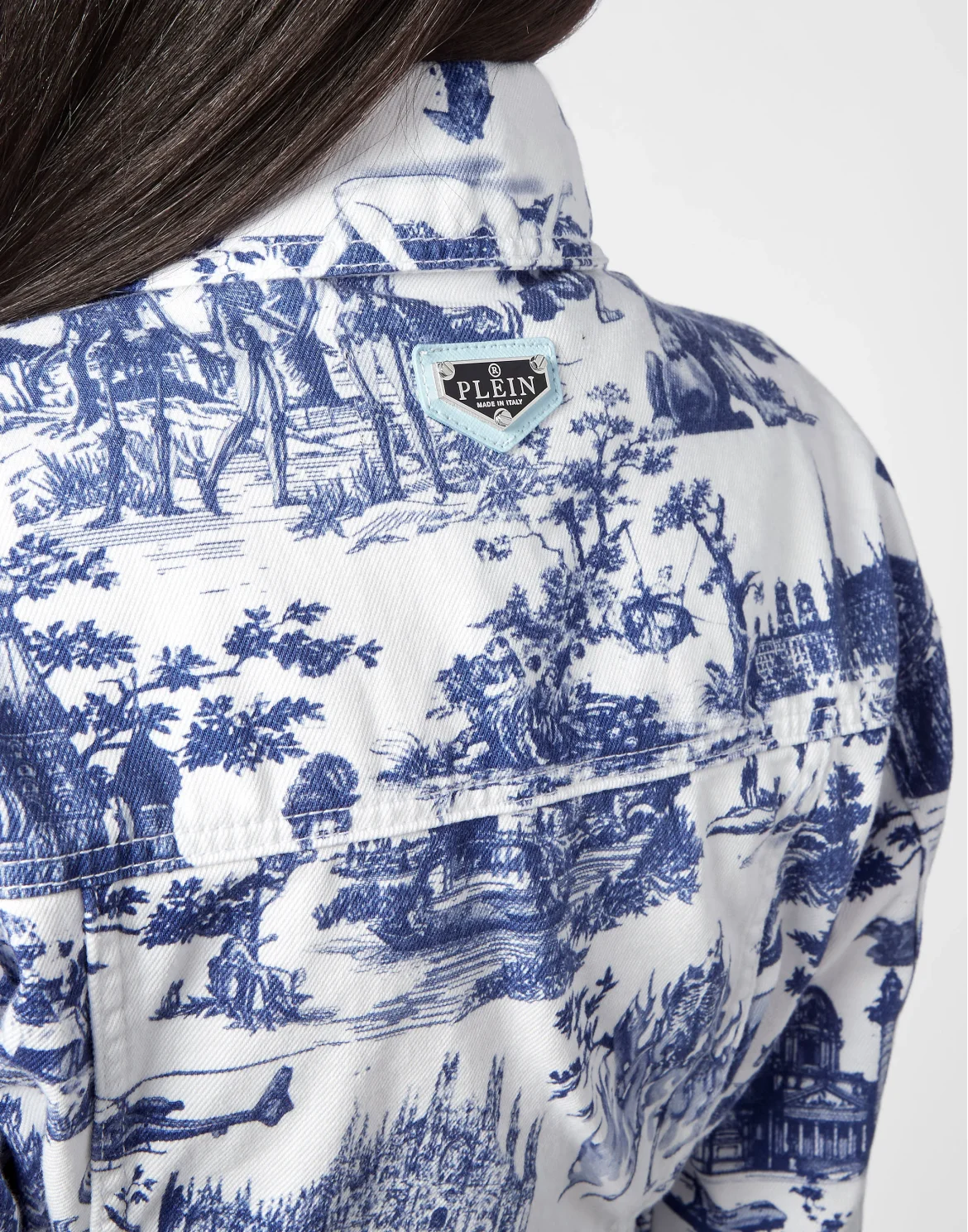 Denim Jacket Cropped Print En PLEIN air, цвет: Белый