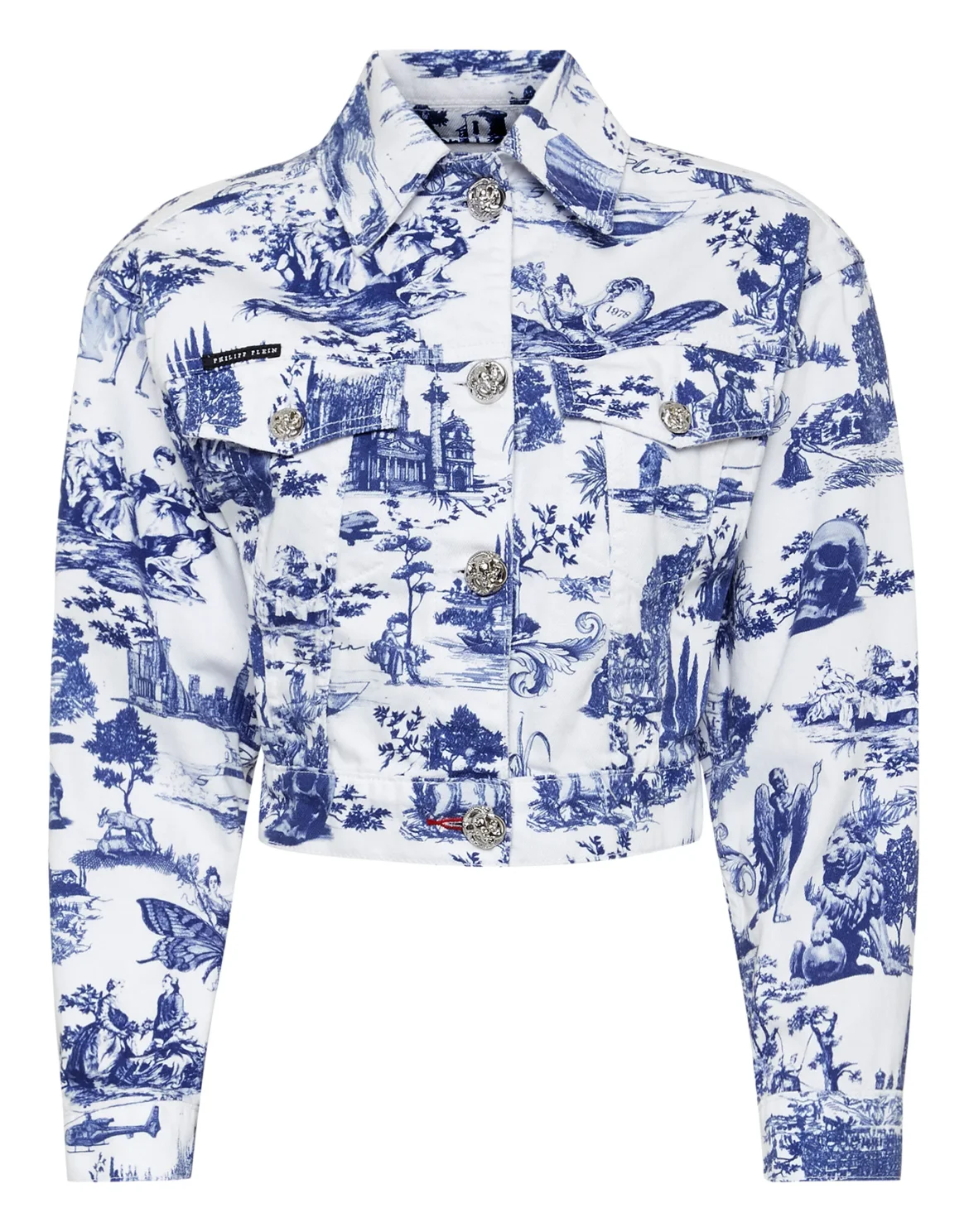 Denim Jacket Cropped Print En PLEIN air, цвет: Белый