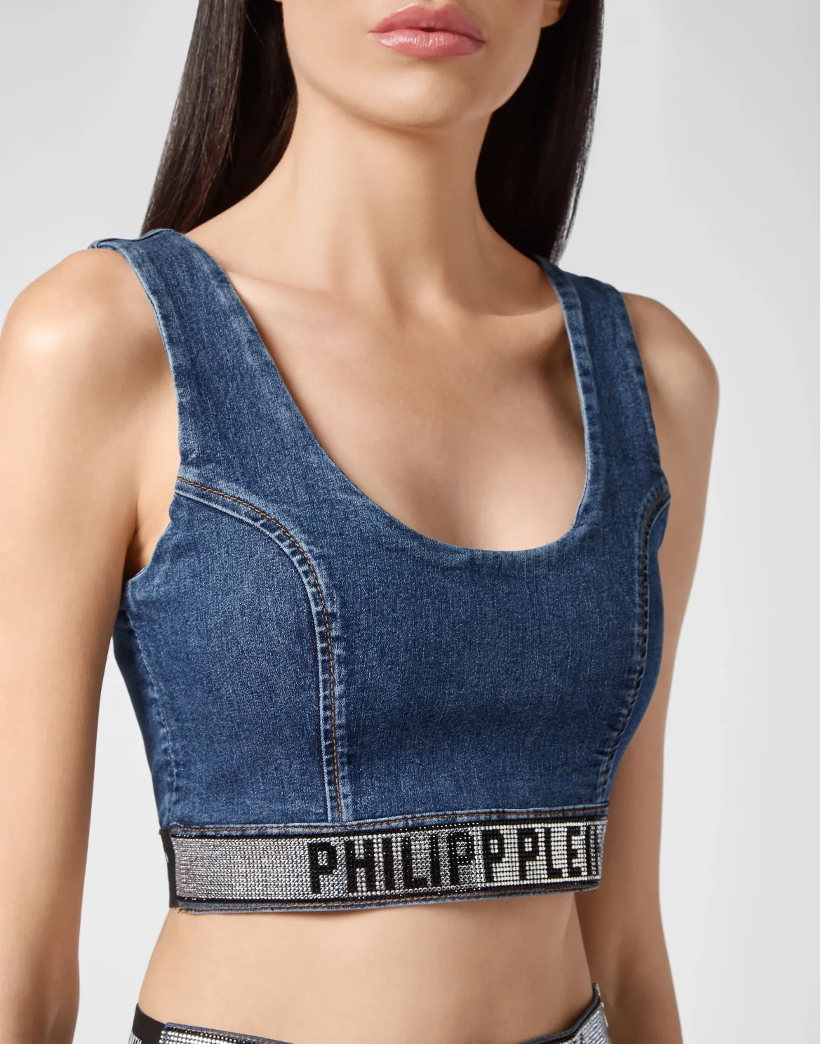 Denim Super Stretch top Philipp Plein TM, цвет: Синий