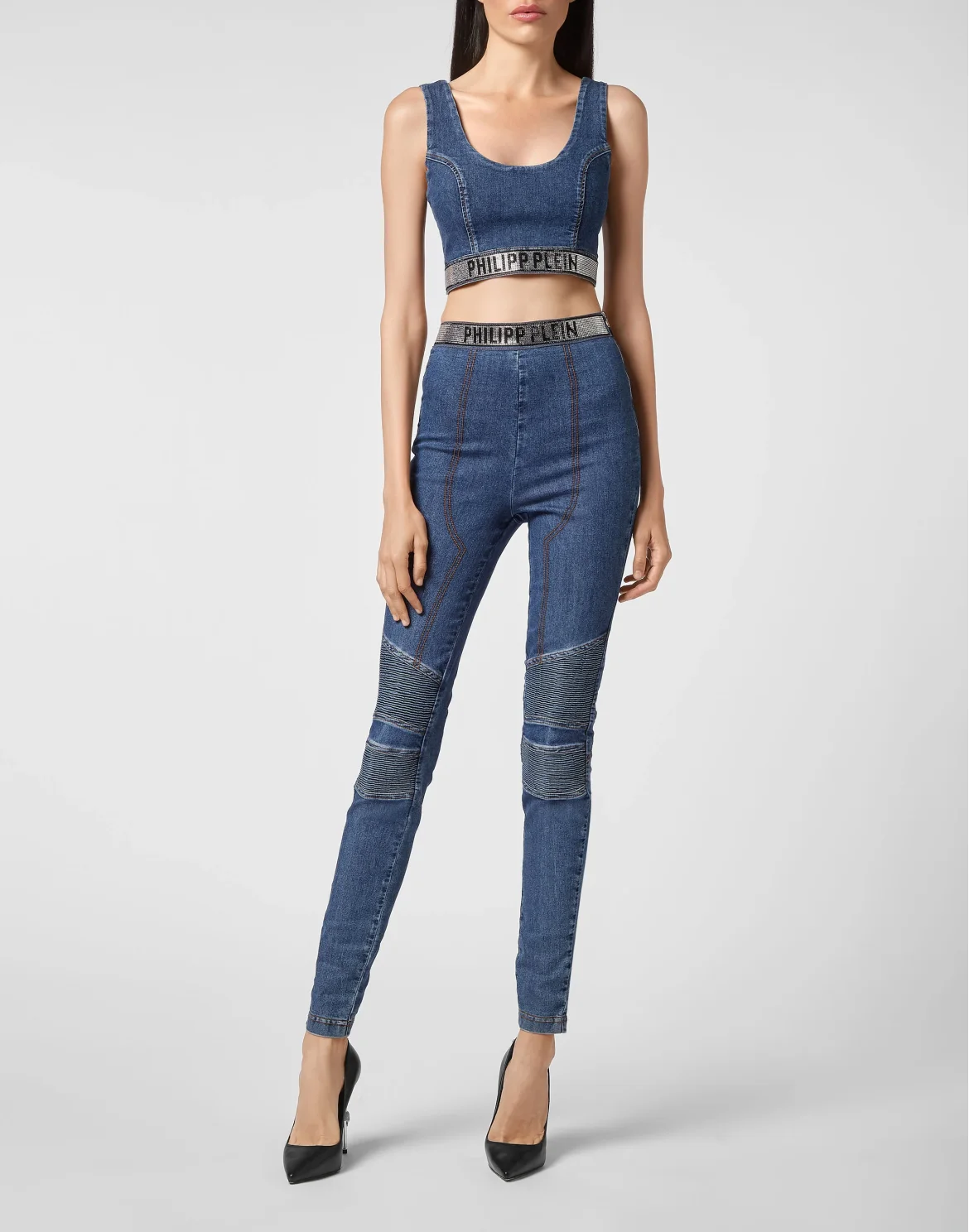 Denim Super Stretch top Philipp Plein TM, цвет: Синий
