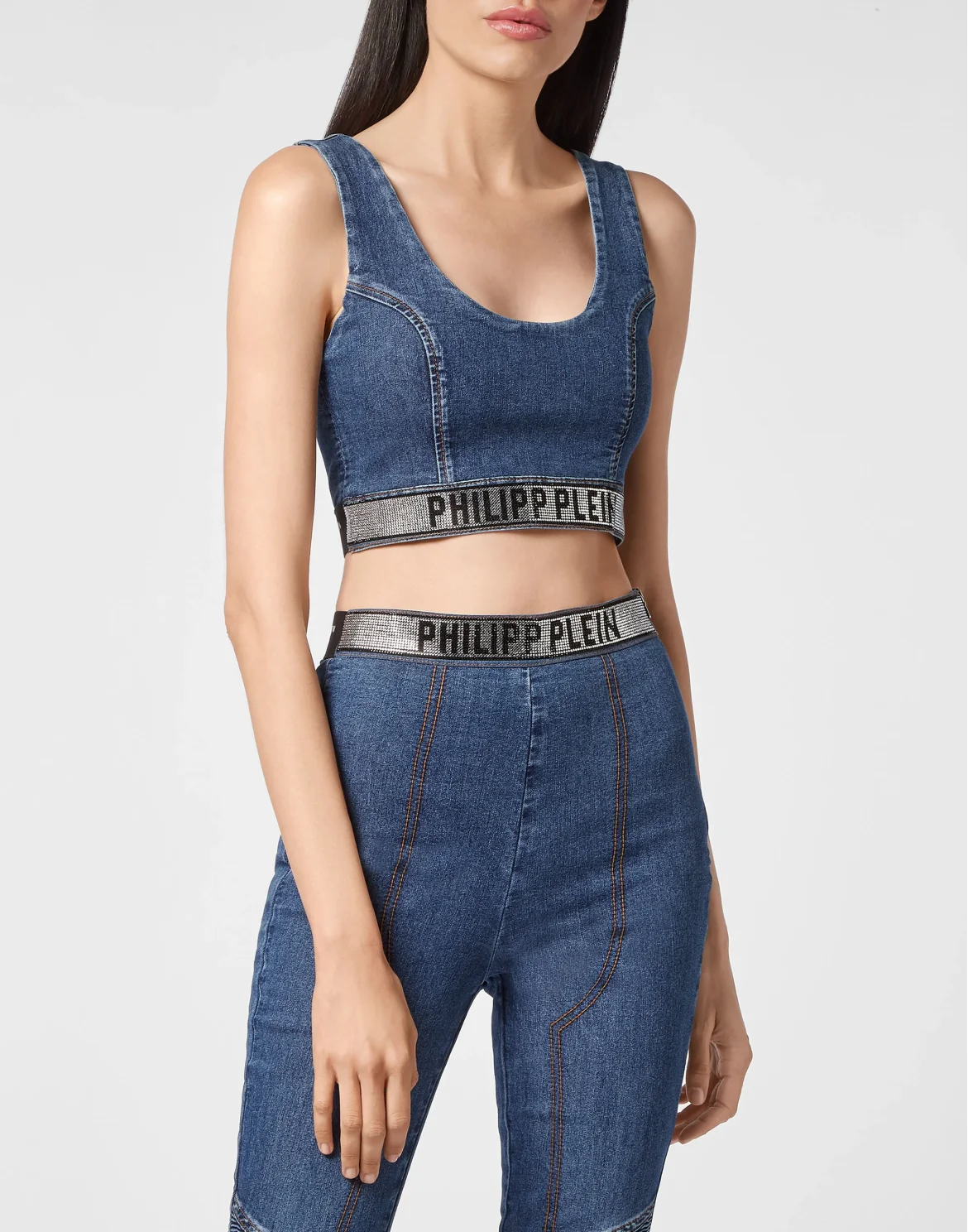 Denim Super Stretch top Philipp Plein TM, цвет: Синий