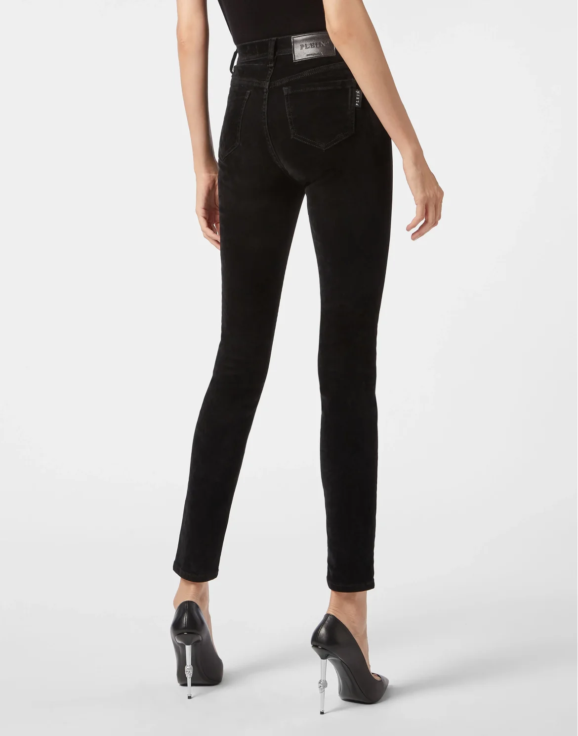 Denim High Waist Jegging Iconic Plein, цвет: Черный
