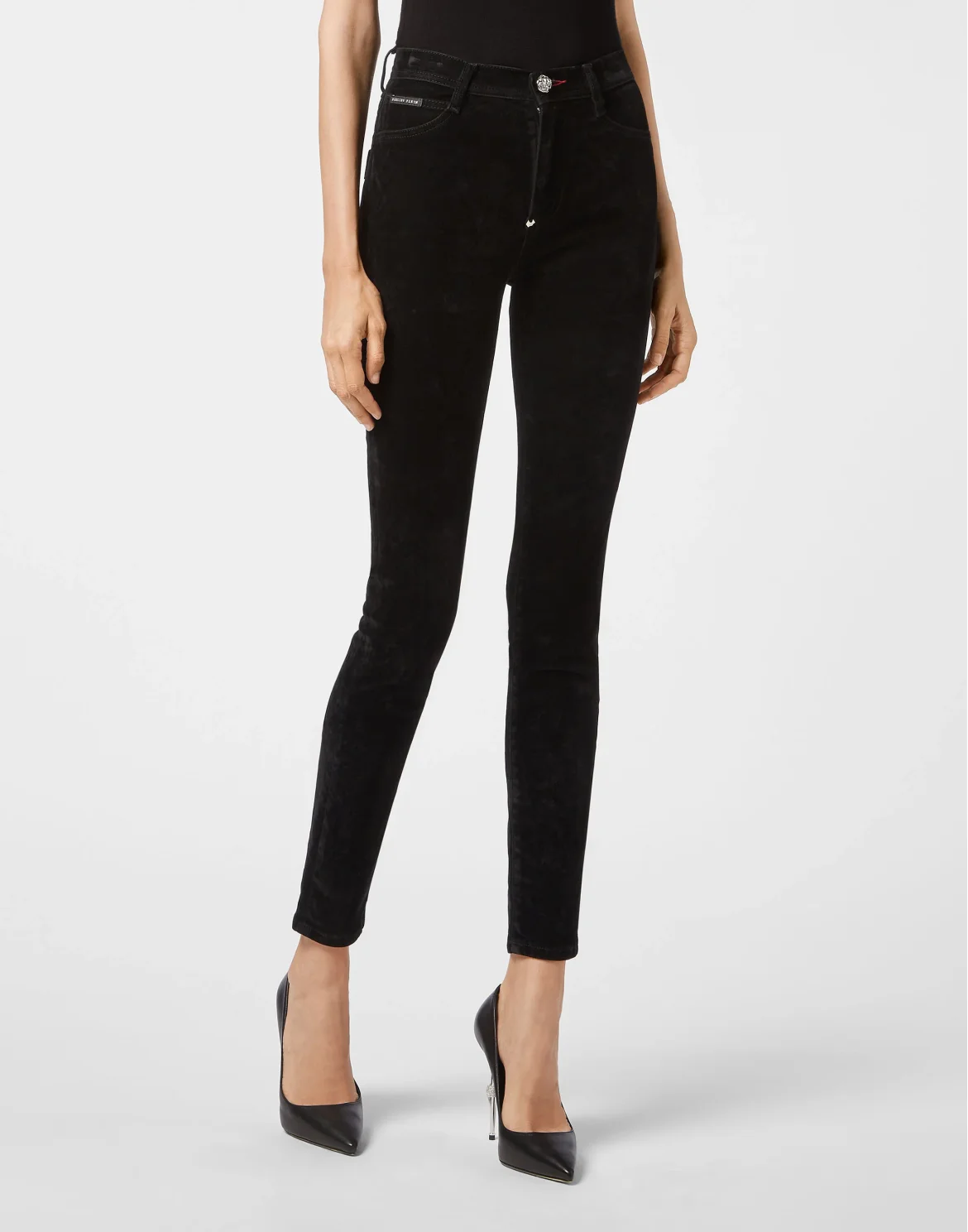 Denim High Waist Jegging Iconic Plein, цвет: Черный