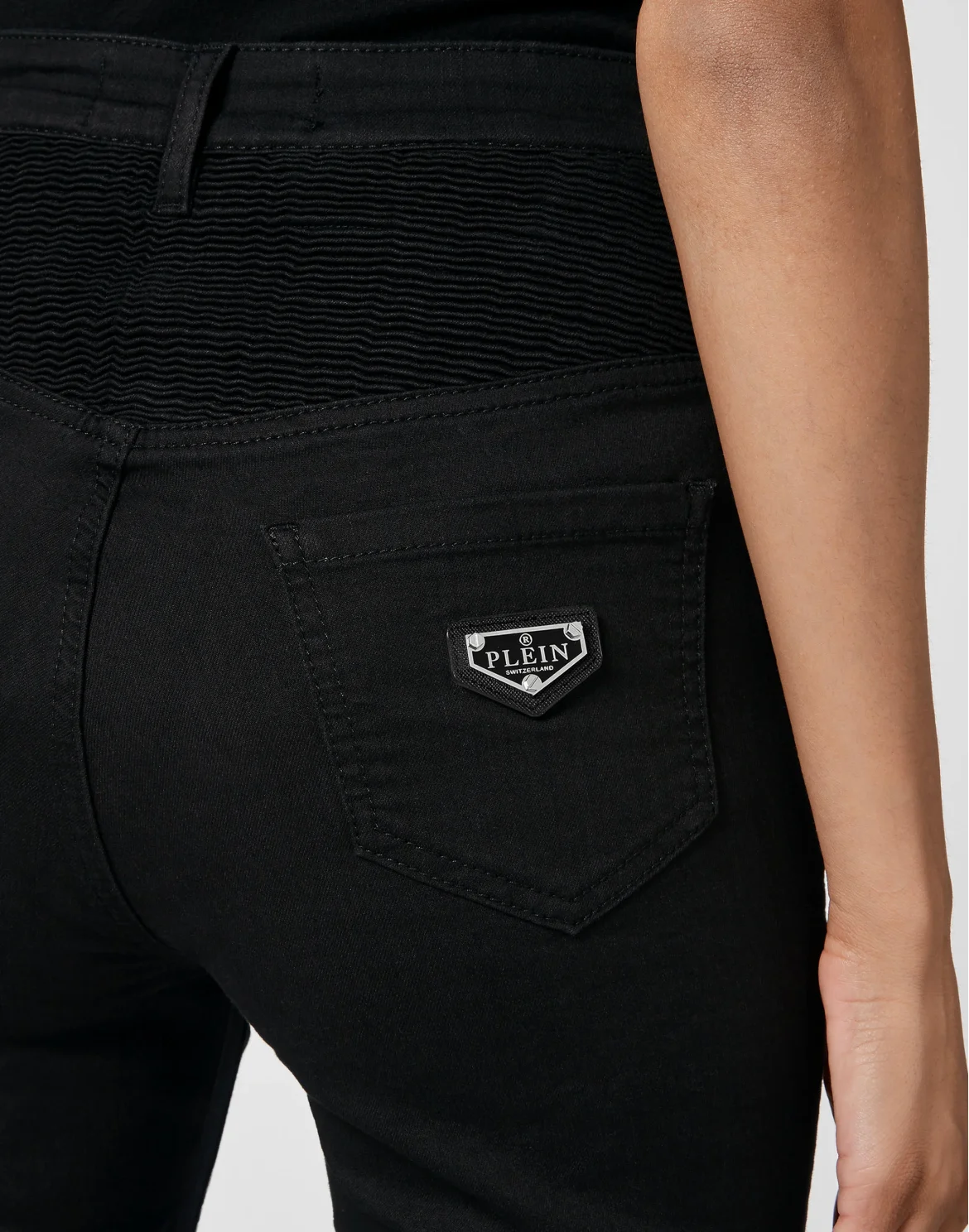 Denim  High Waist Biker Iconic Plein, цвет: Черный