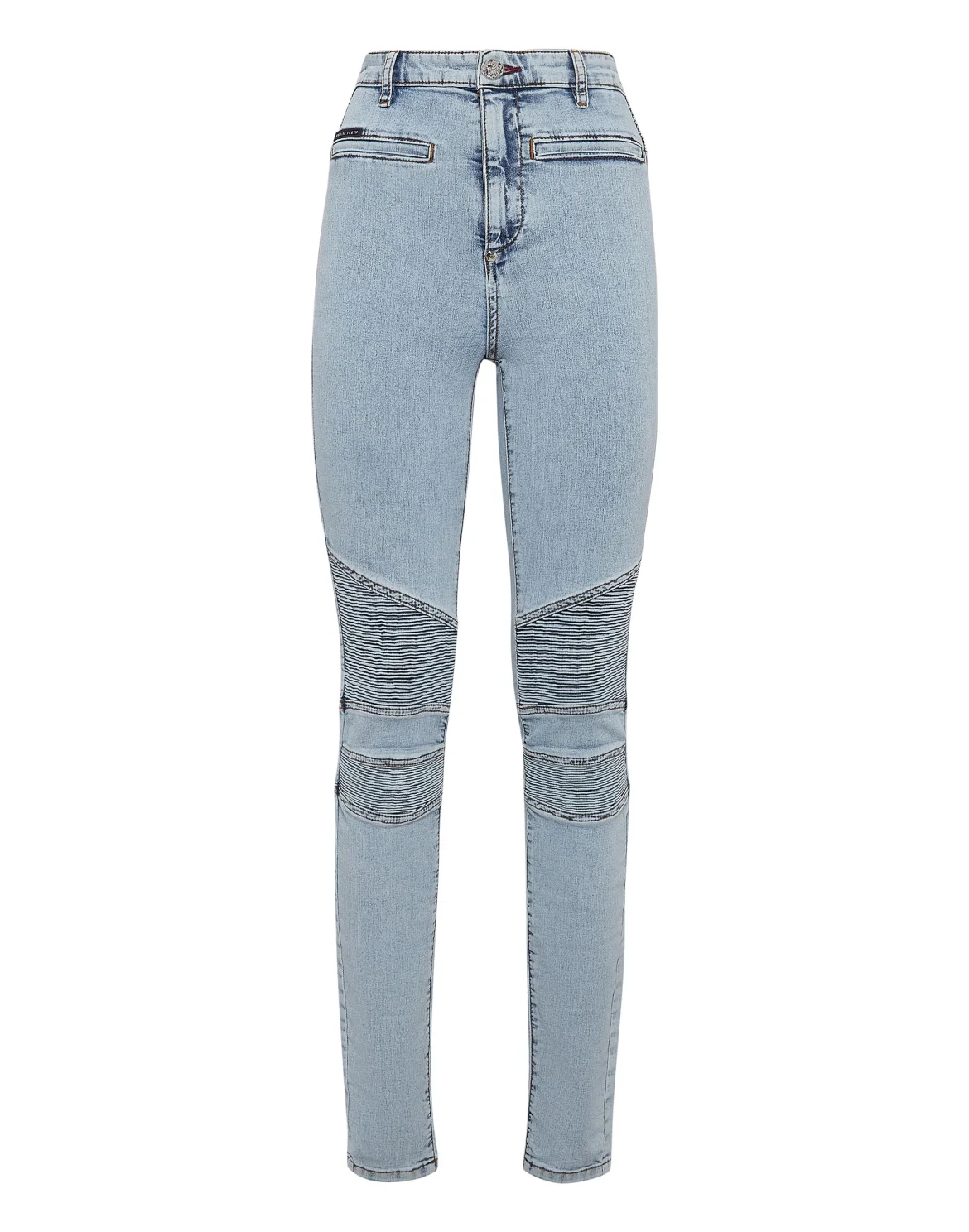 Denim  High Waist Biker Iconic Plein, цвет: Голубой