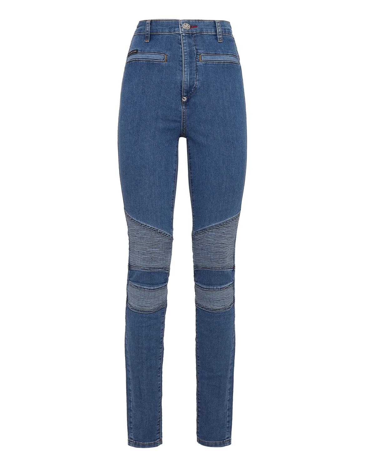 Denim  High Waist Biker Iconic Plein, цвет: Синий
