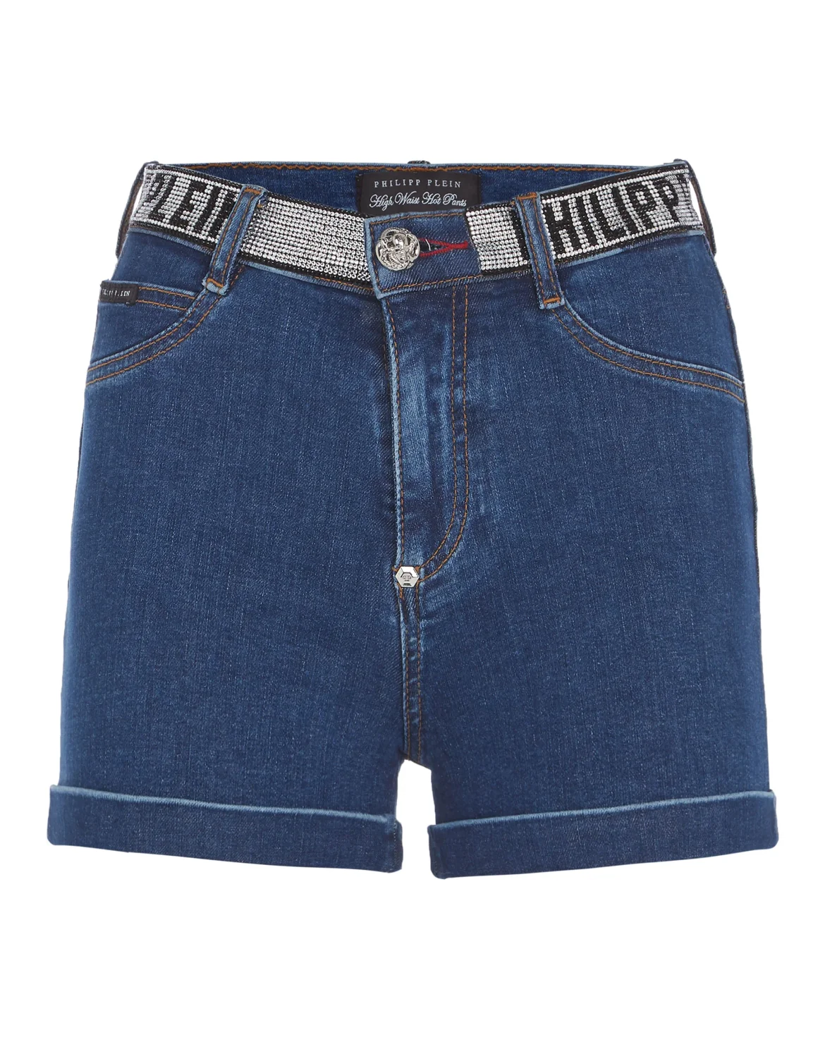 Denim High Waist Hot pants Philipp Plein TM, цвет: Синий