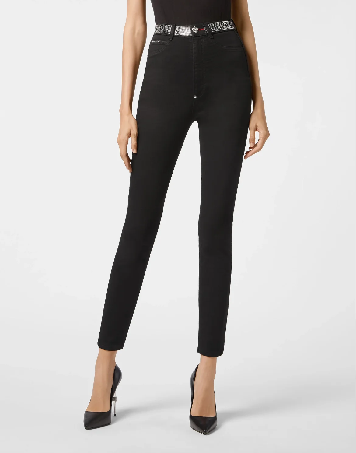 Denim Super High Waist Jegging Philipp Plein TM, цвет: Черный