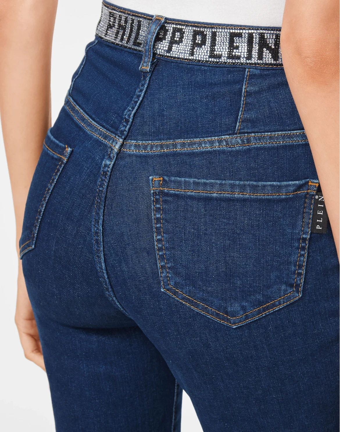 Denim Super High Waist Jegging Philipp Plein TM, цвет: Синий