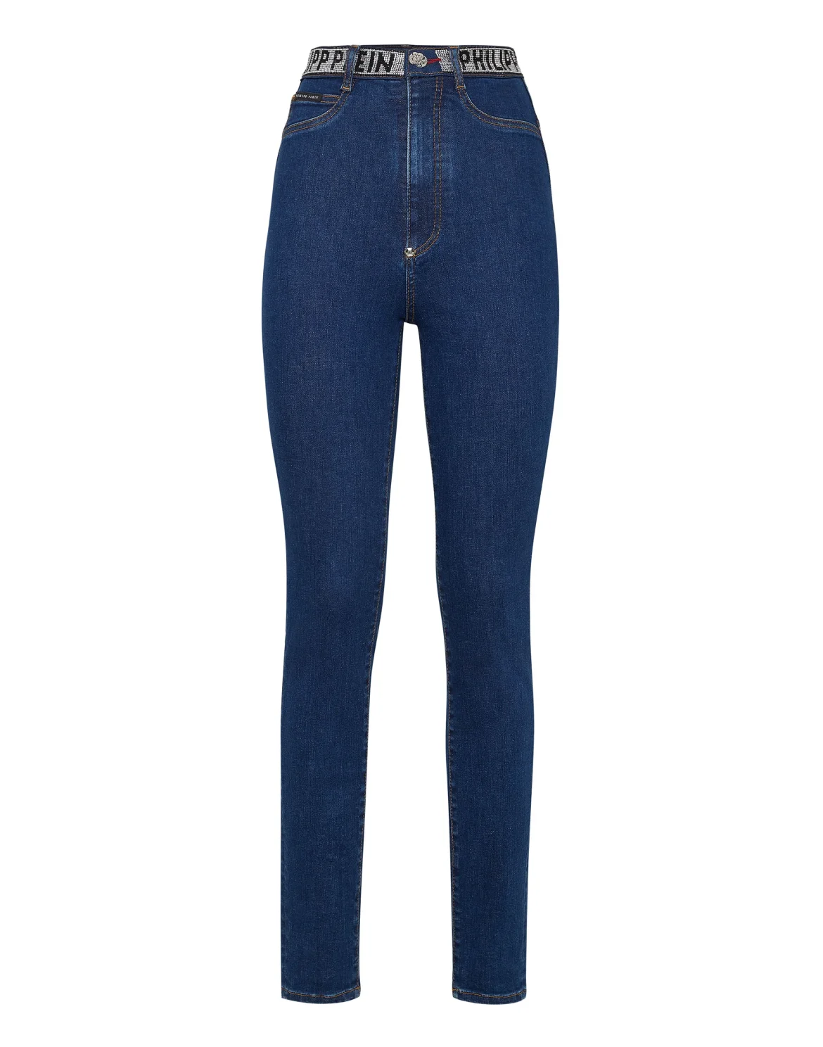 Denim Super High Waist Jegging Philipp Plein TM, цвет: Синий