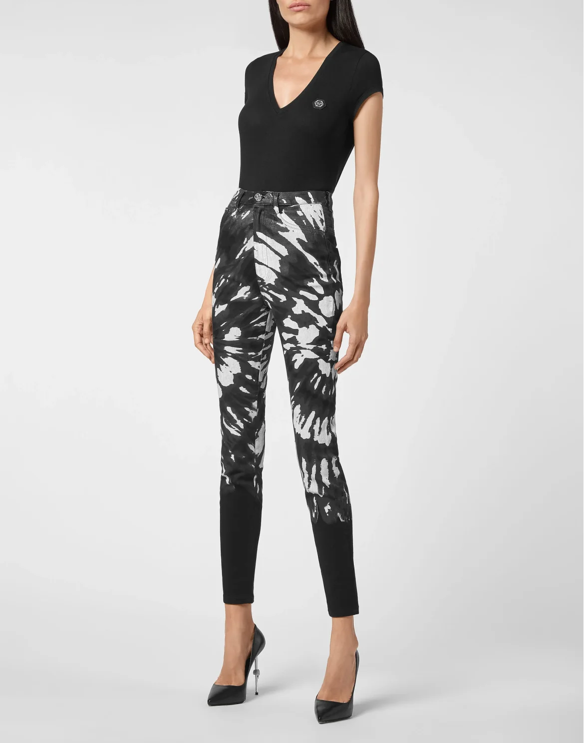 Denim Super High Waist Jegging Tie dye, цвет: Черный