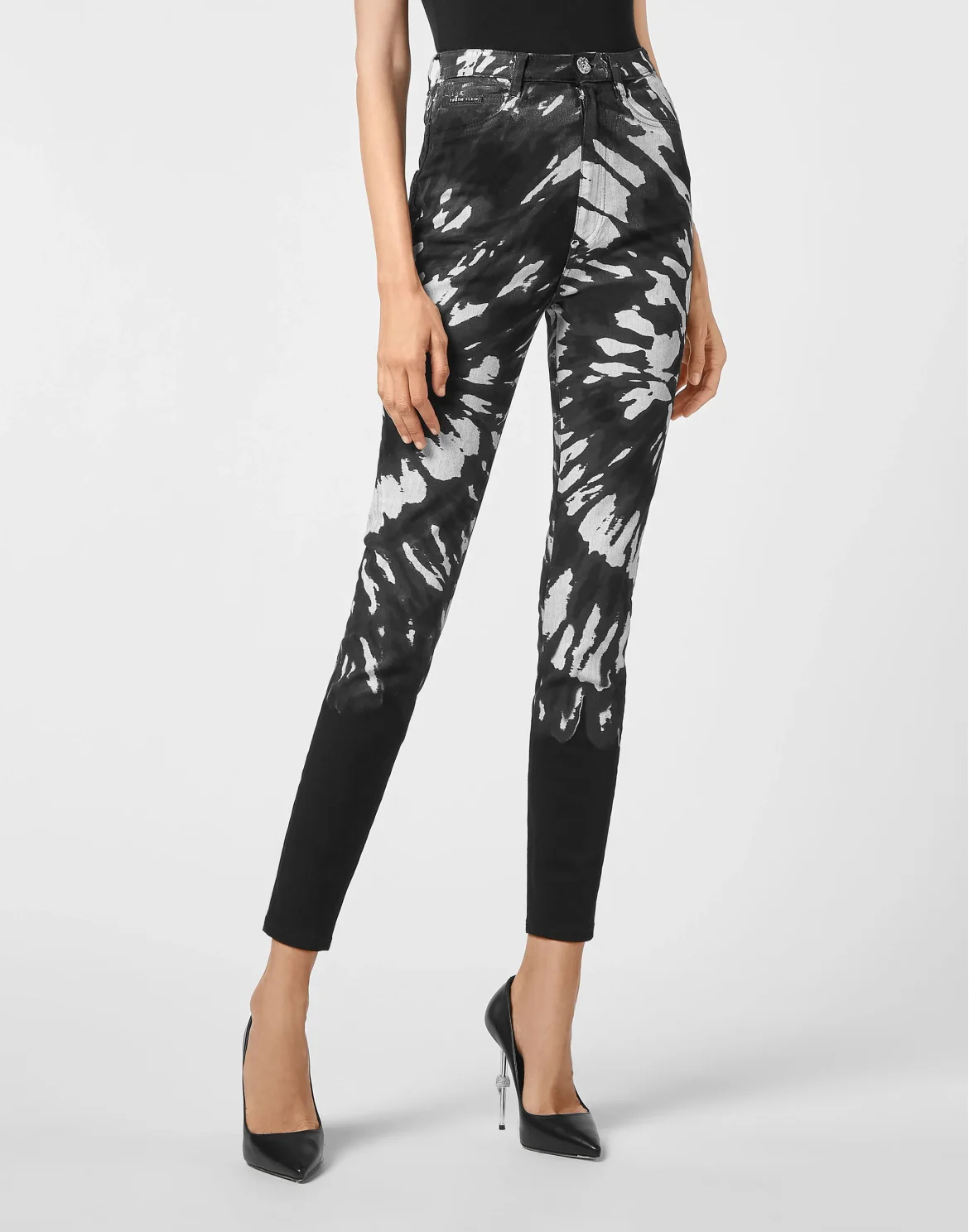 Denim Super High Waist Jegging Tie dye, цвет: Черный