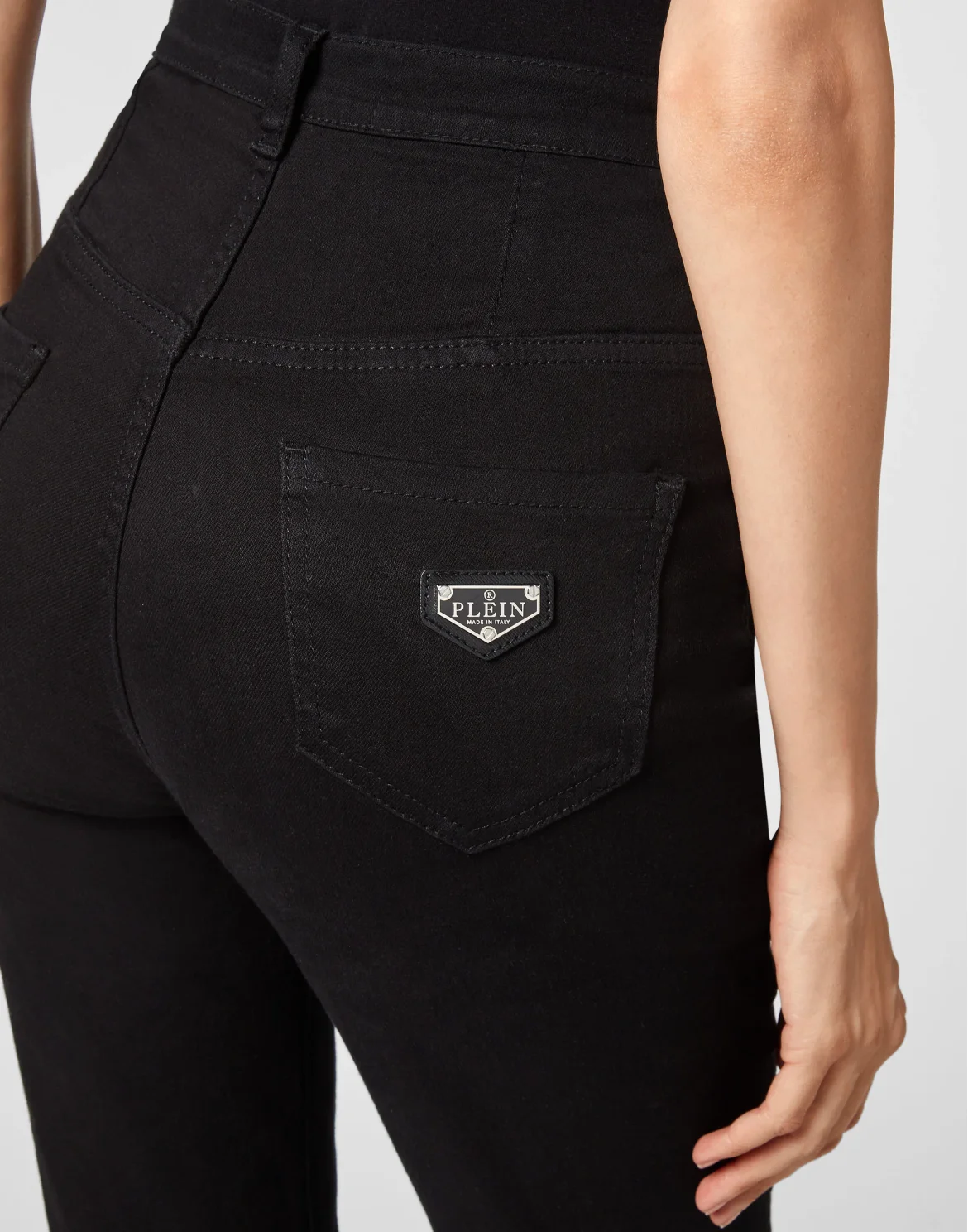 Denim Super High Waist Jegging Iconic Plein, цвет: Черный