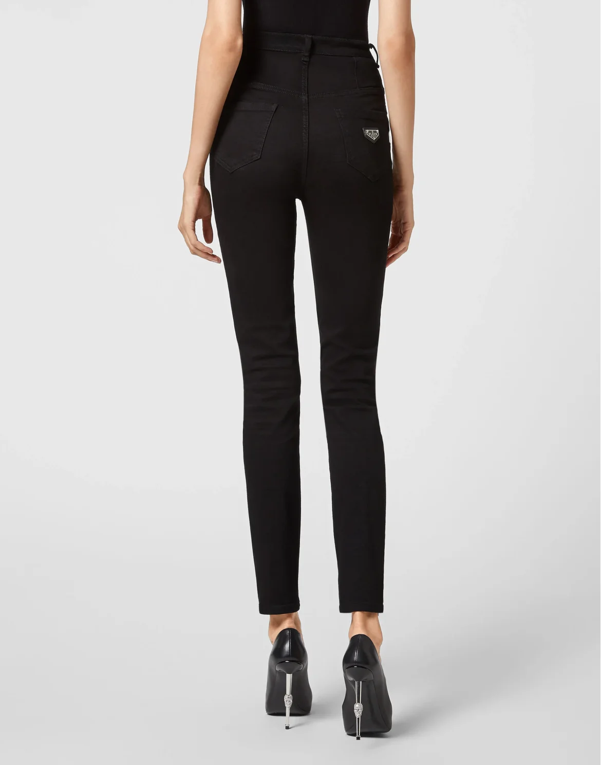 Denim Super High Waist Jegging Iconic Plein, цвет: Черный