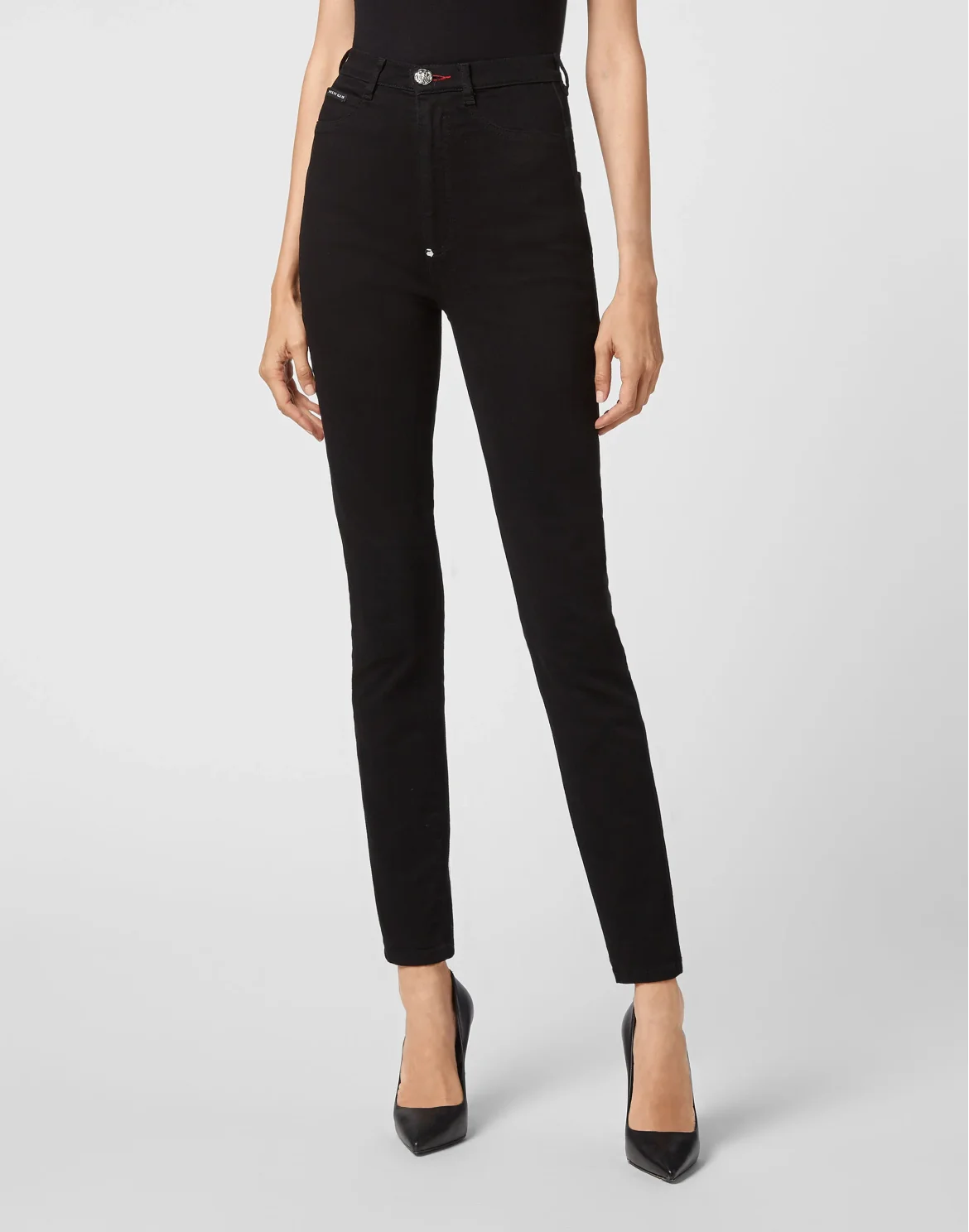 Denim Super High Waist Jegging Iconic Plein, цвет: Черный