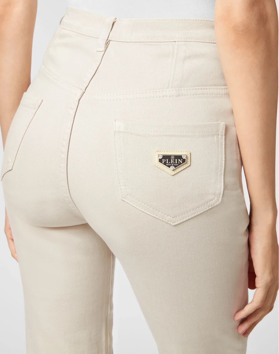Denim Super High Waist Jegging Iconic Plein, цвет: Бежевый