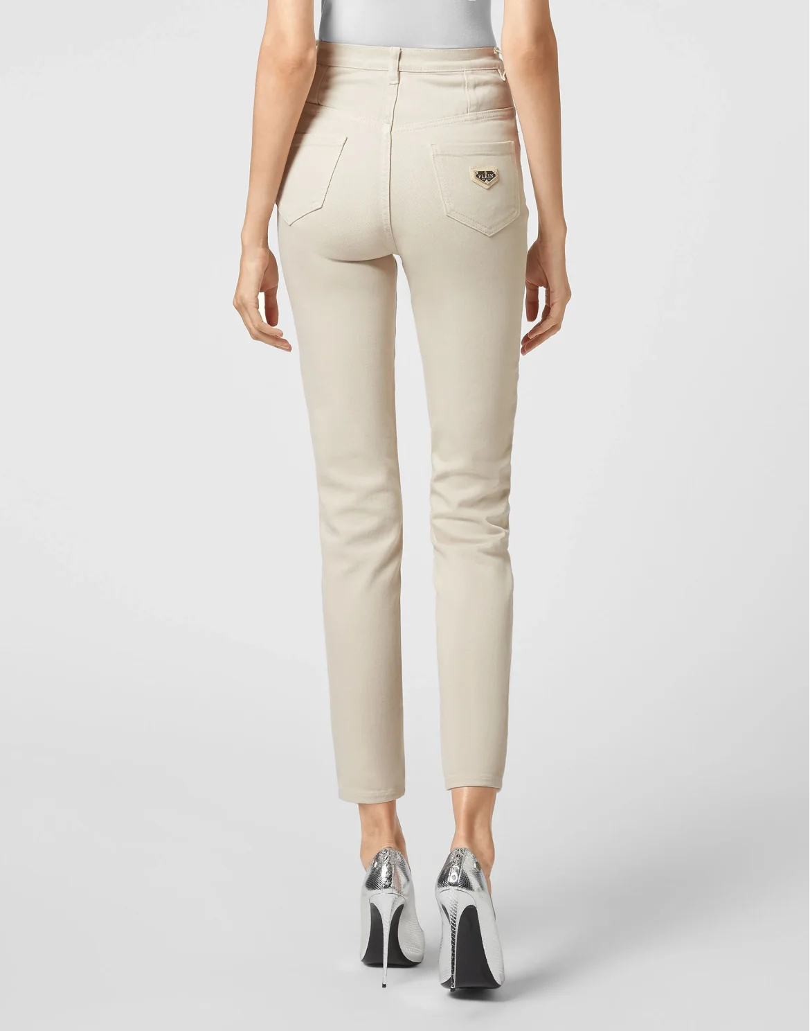 Denim Super High Waist Jegging Iconic Plein, цвет: Бежевый