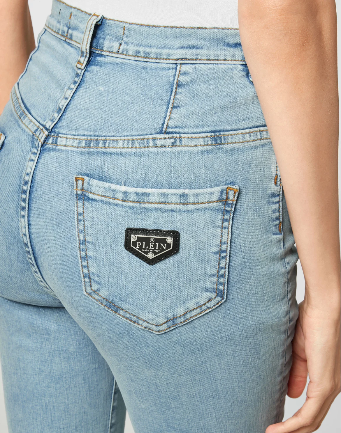 Denim Super High Waist Jegging Iconic Plein, цвет: Голубой