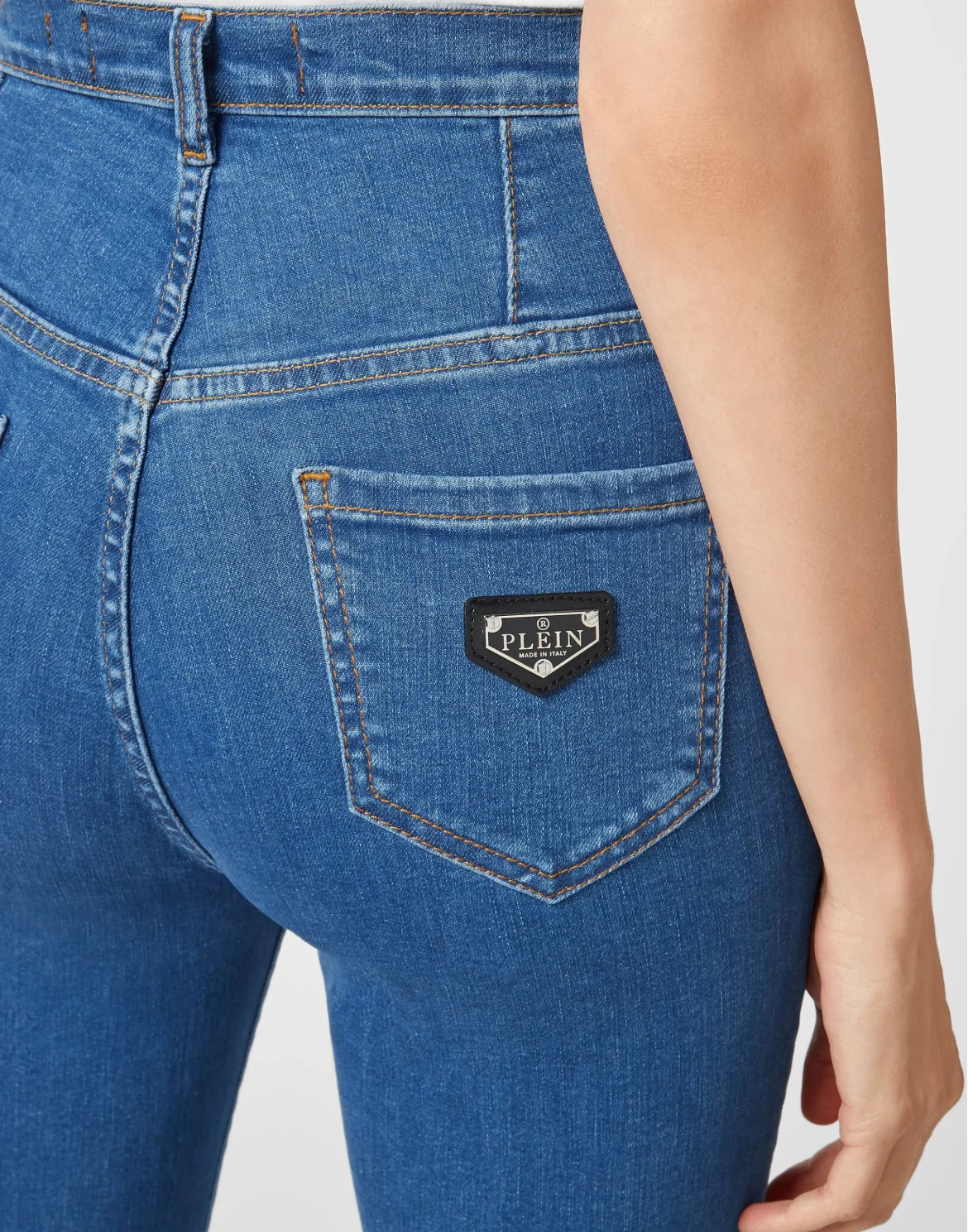 Denim Super High Waist Jegging Iconic Plein, цвет: Синий