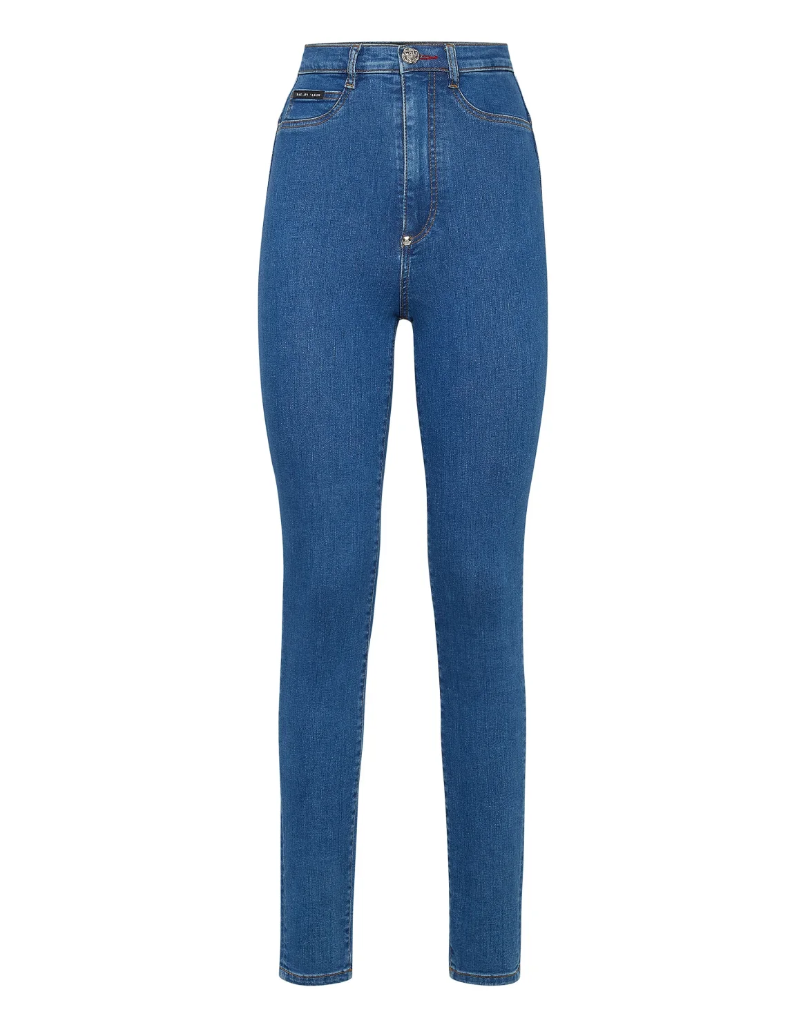 Denim Super High Waist Jegging Iconic Plein, цвет: Синий
