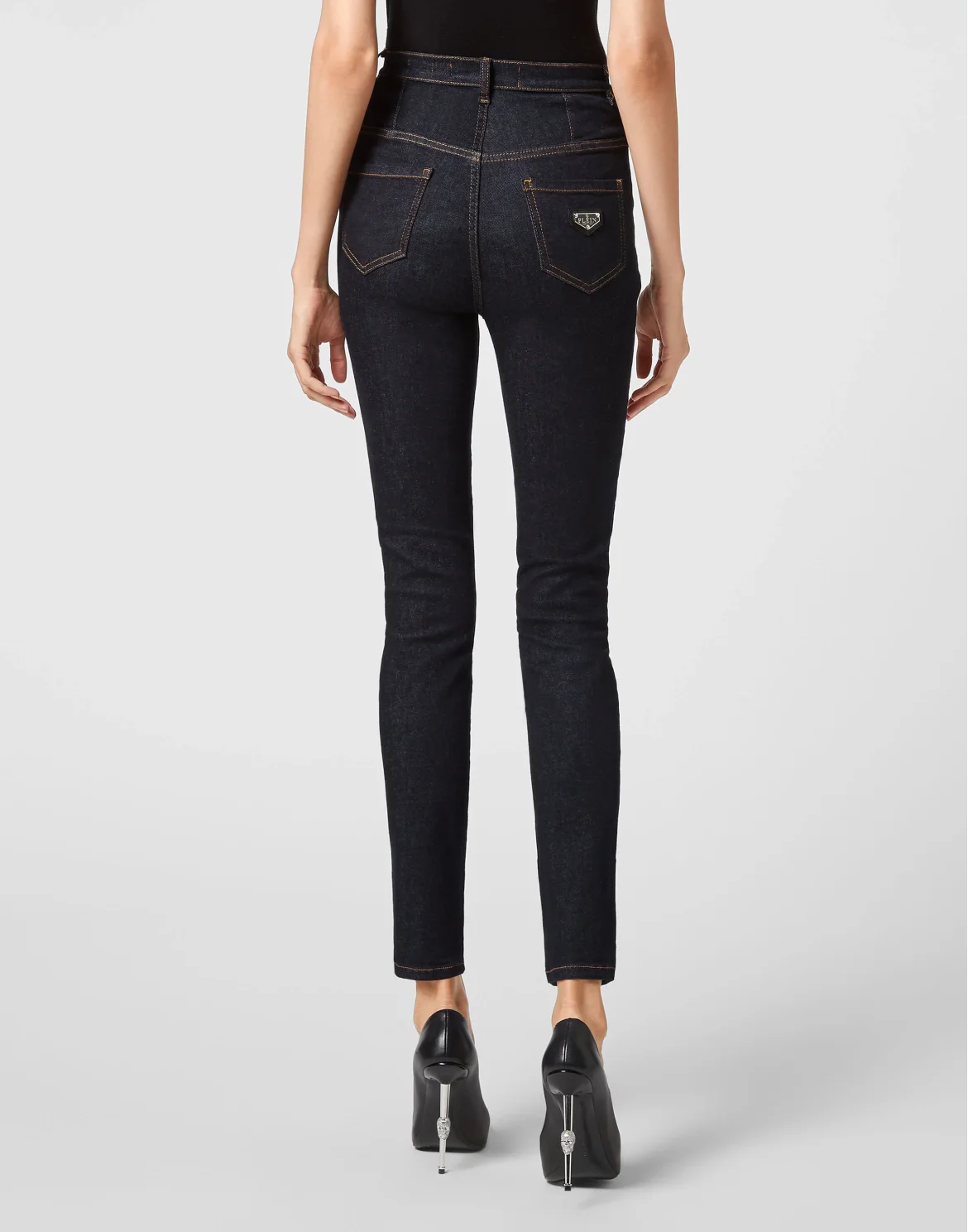Denim Super High Waist Jegging Iconic Plein, цвет: Синий