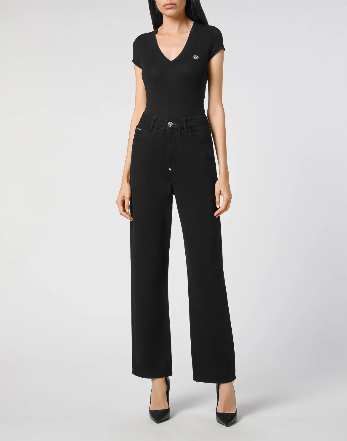 Denim Loose Fit Iconic Plein, цвет: Черный