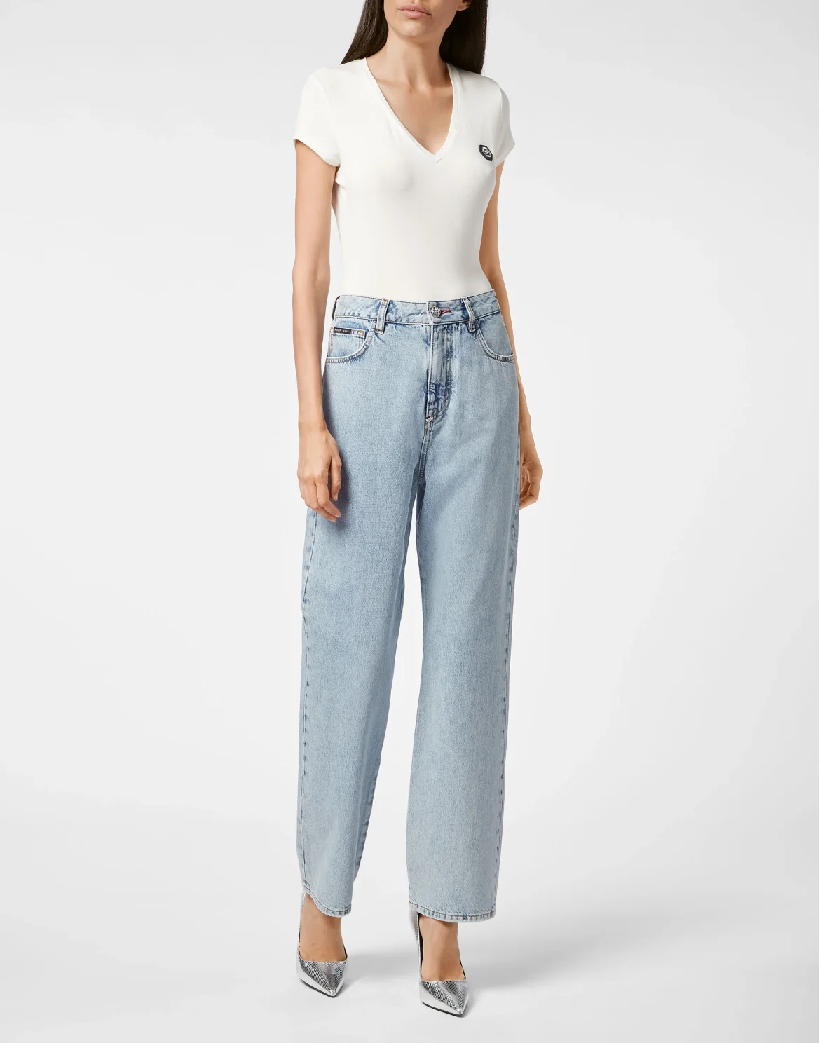 Denim Loose Fit Iconic Plein, цвет: Голубой