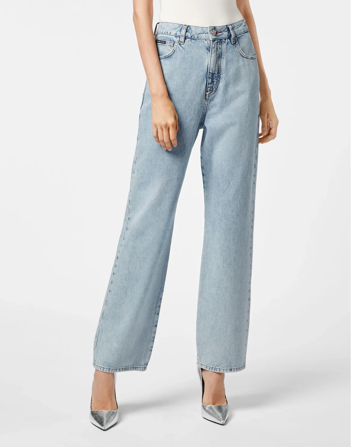 Denim Loose Fit Iconic Plein, цвет: Голубой