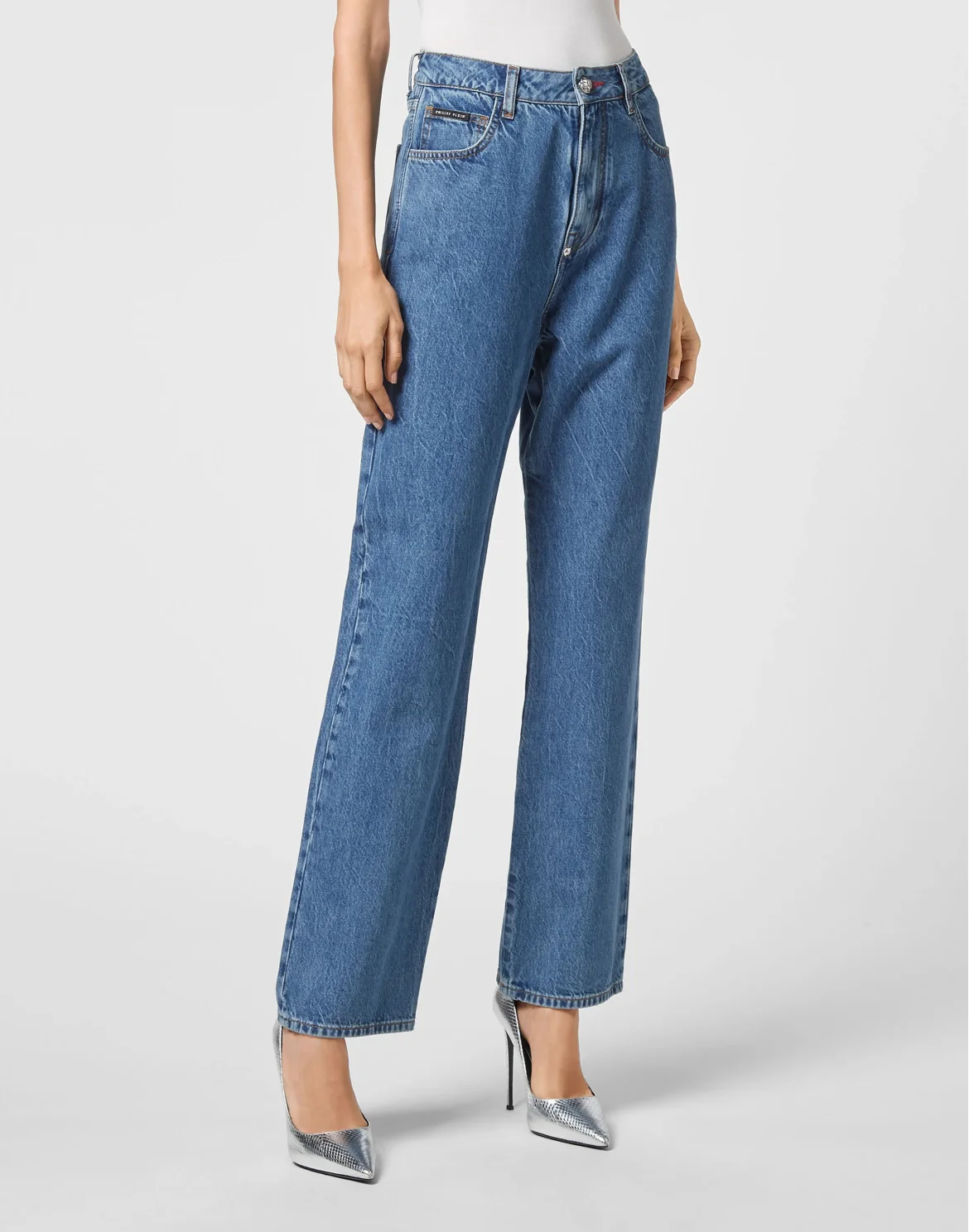 Denim Loose Fit Iconic Plein, цвет: Синий