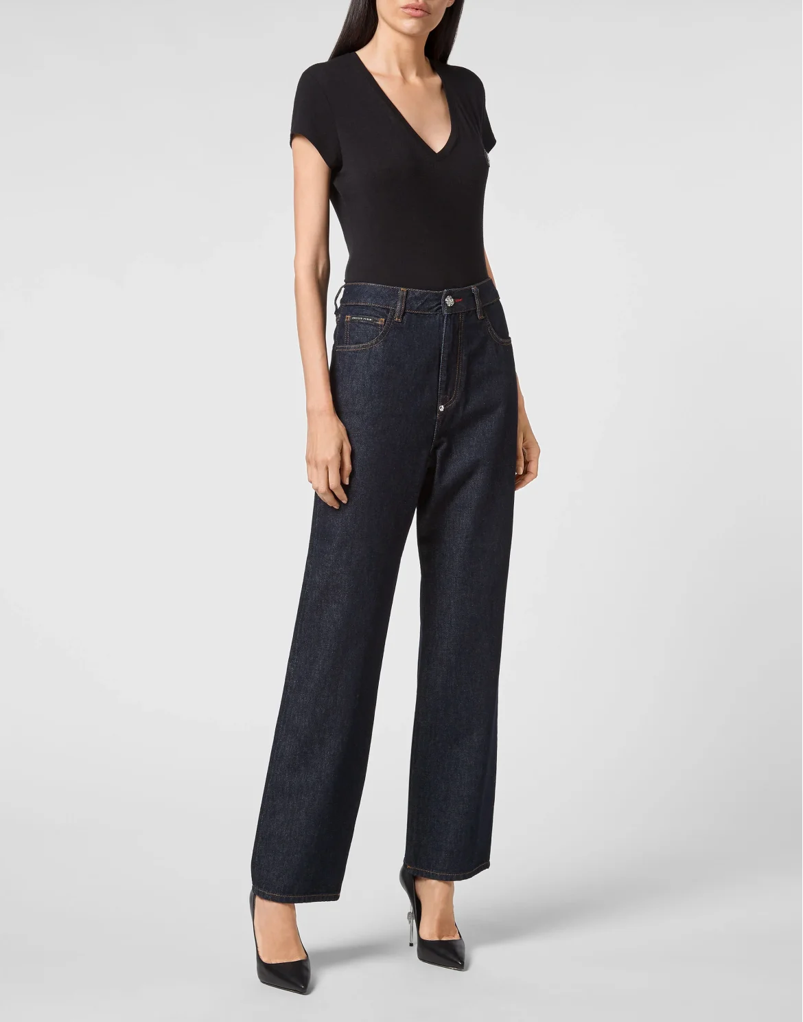 Denim Loose Fit Iconic Plein, цвет: Синий
