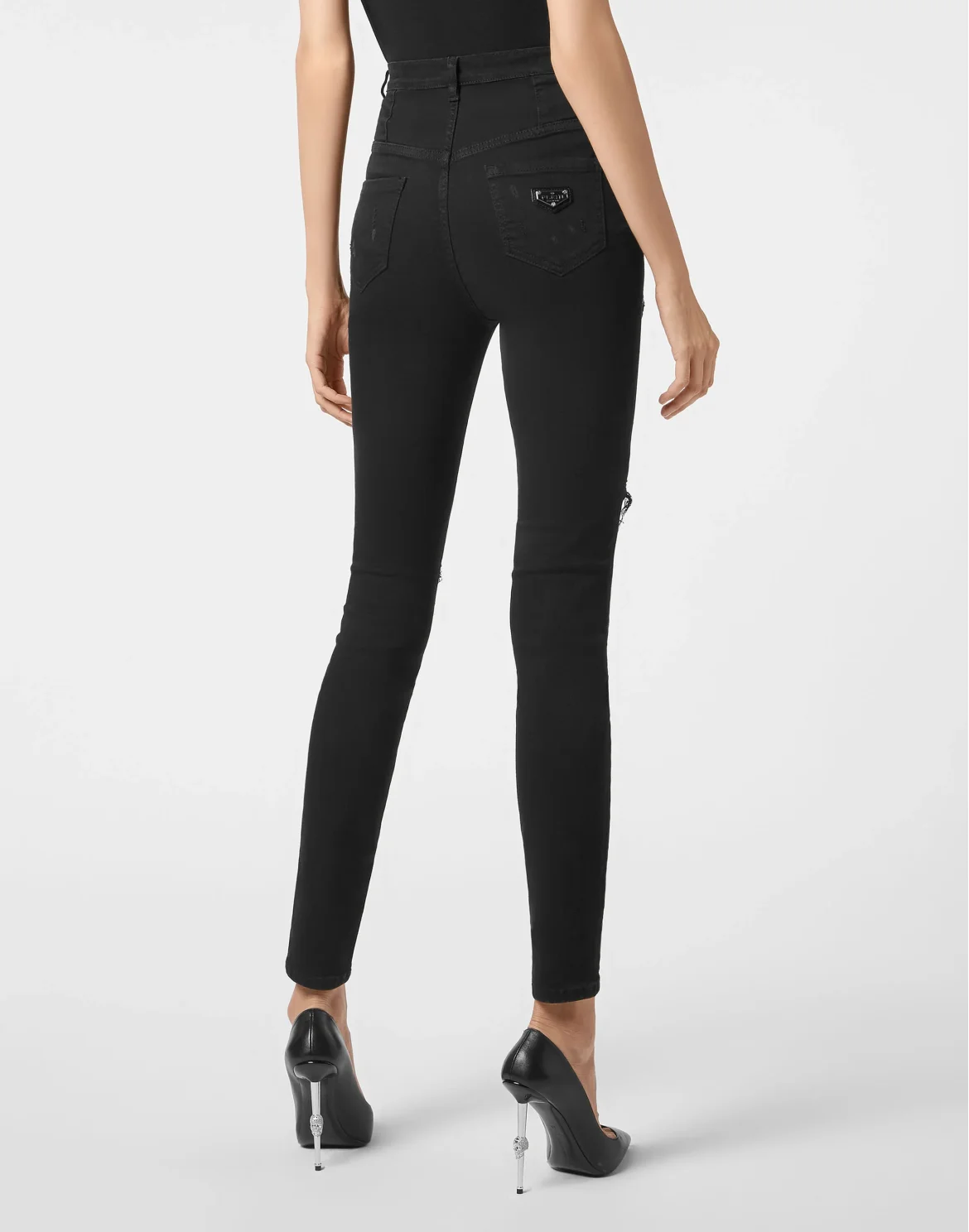Denim Super High Waist Jegging Jet Destroyed, цвет: Черный